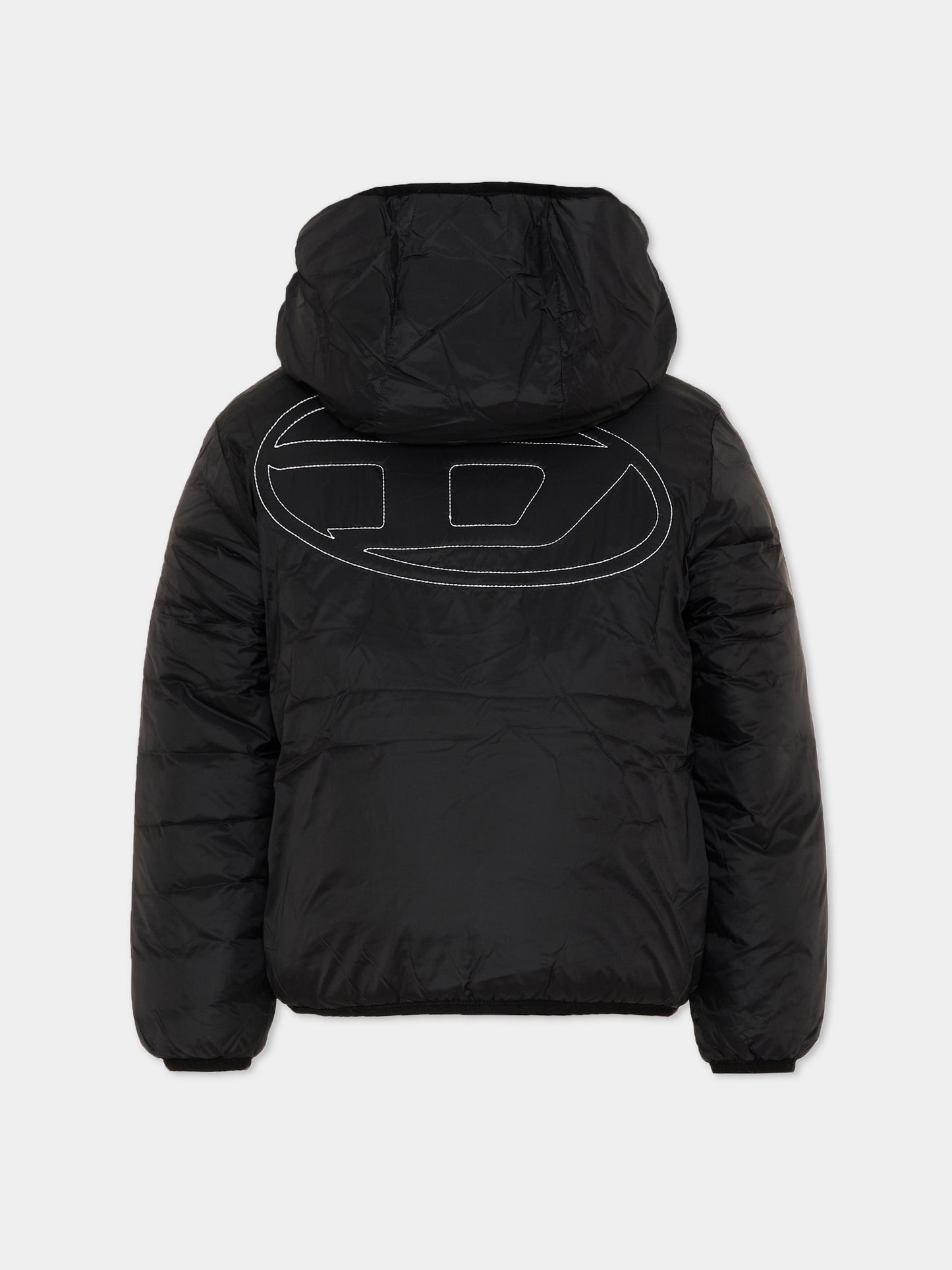 Piumino nero per bambini con logo,Diesel,J02884 KXBVE K900