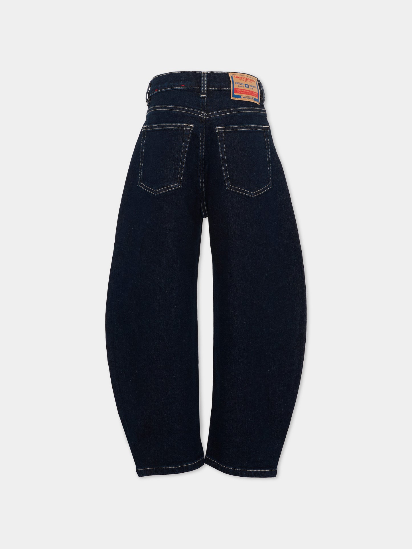 Jeans denim per bambina con logo patch,Diesel,J02885 KXBUS K01