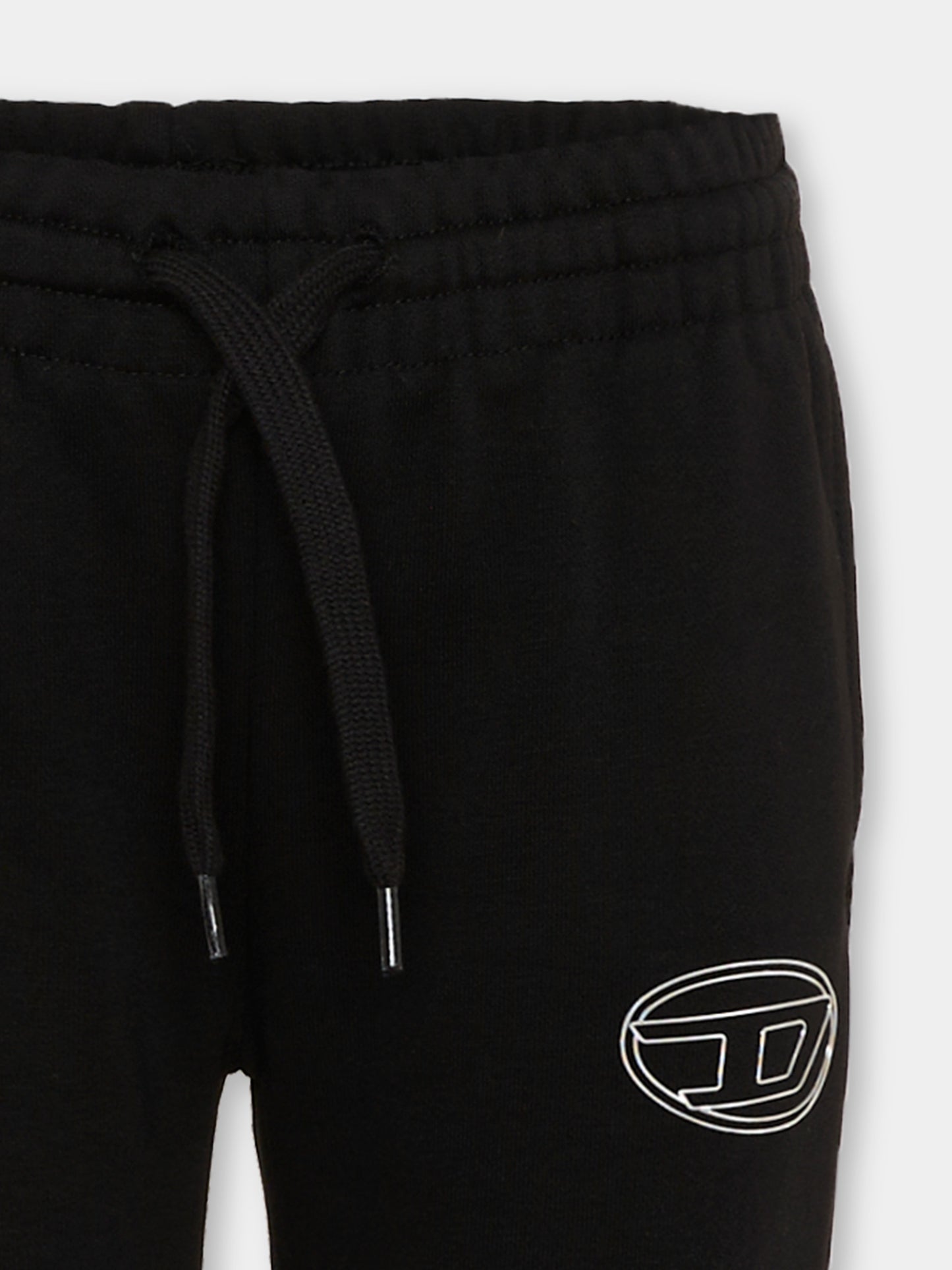 Pantaloni sportivi neri per bambina con logo,Diesel,J02917 KYAZ3 K900