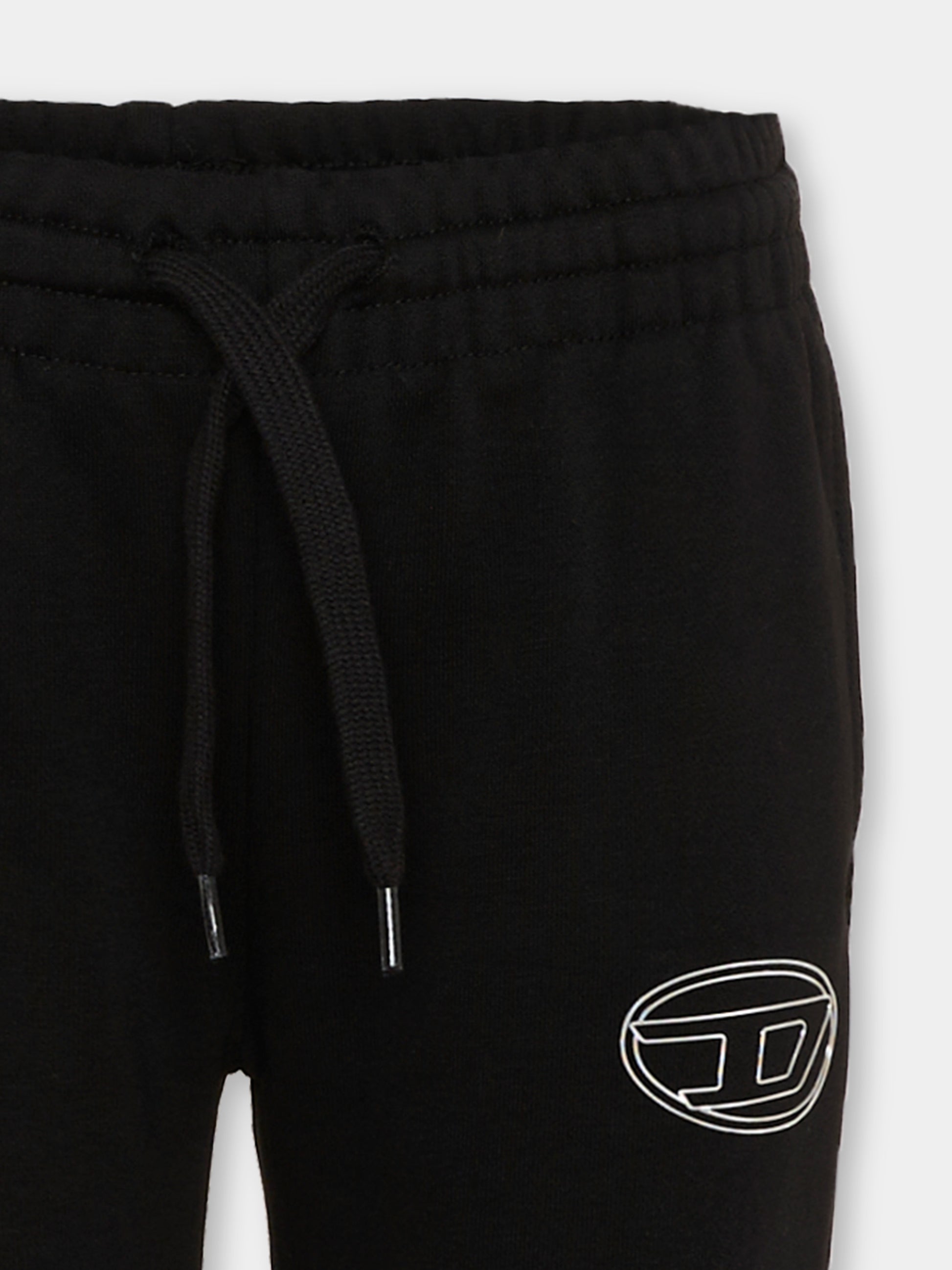 Pantaloni sportivi neri per bambina con logo,Diesel,J02917 KYAZ3 K900