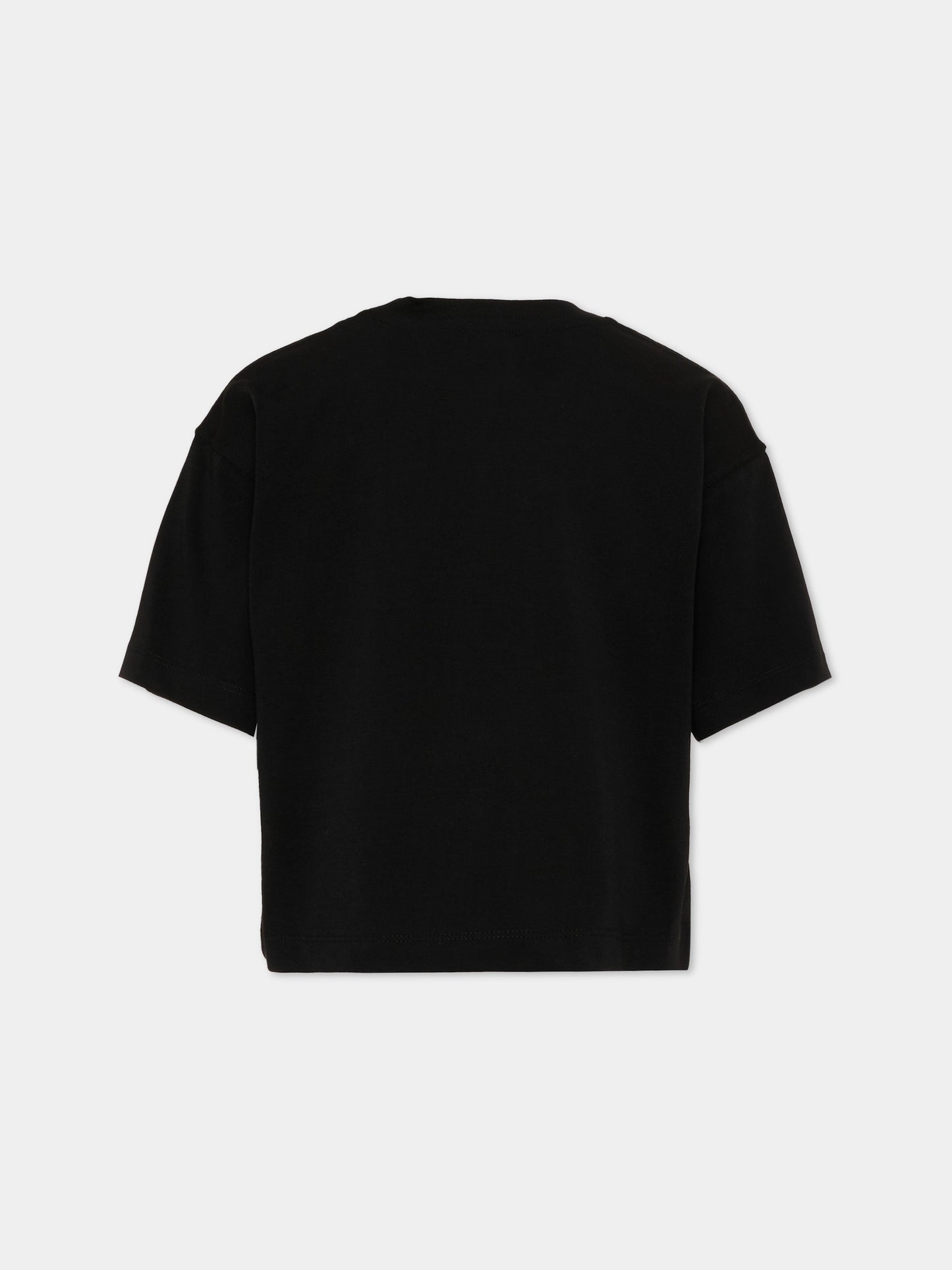 T-Shirt nera per bambina con logo,Diesel,J02918 00YI9 K900