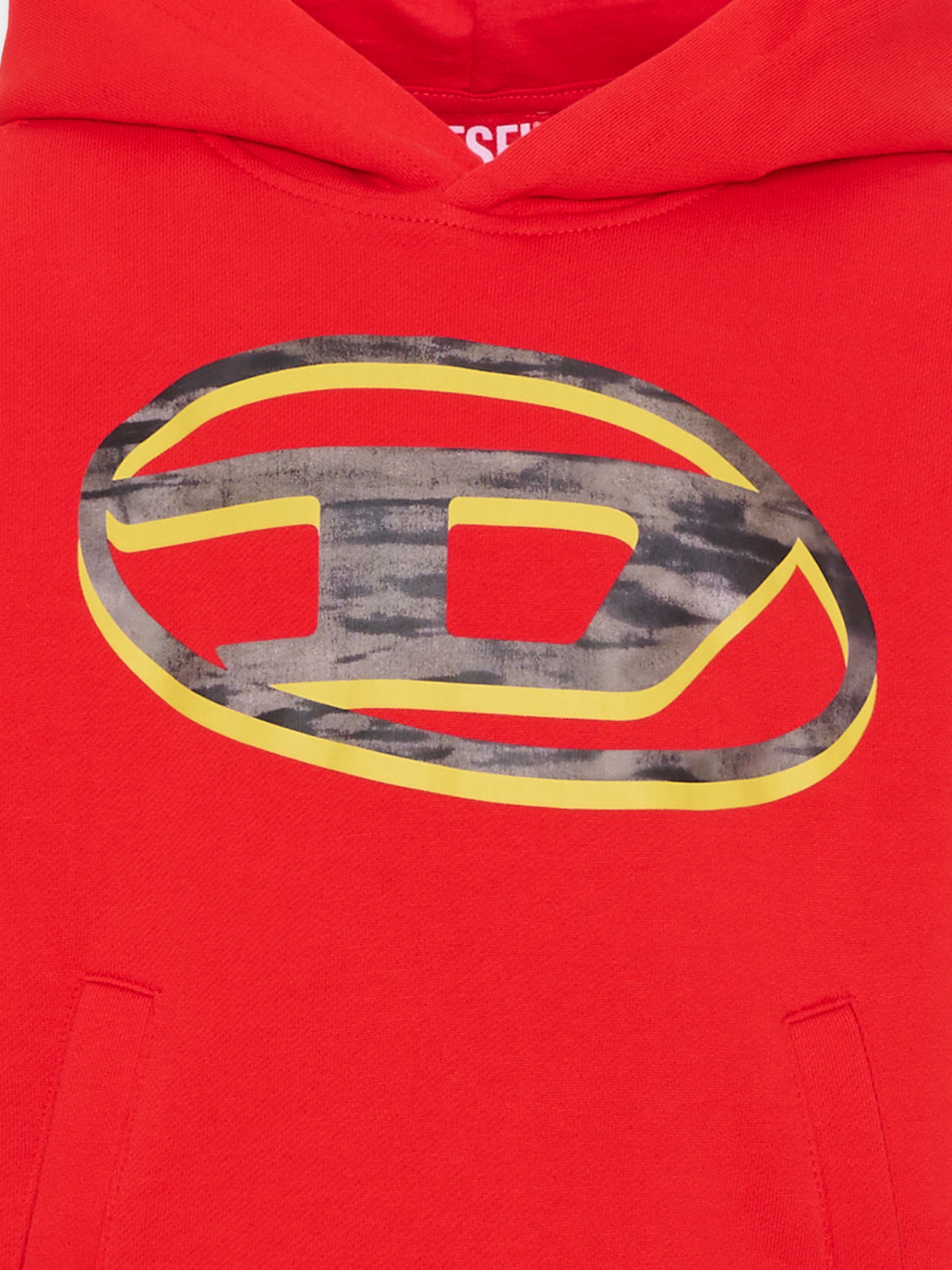 Felpa rossa per bambino con logo,Diesel,J02965 0GEAD K405