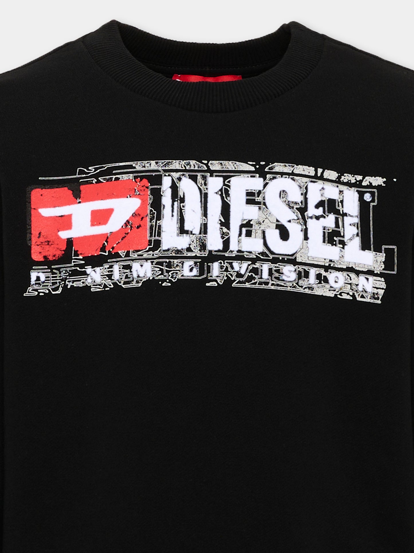 Felpa nera per bambino con  logo,Diesel,J02973 KYAVF K900