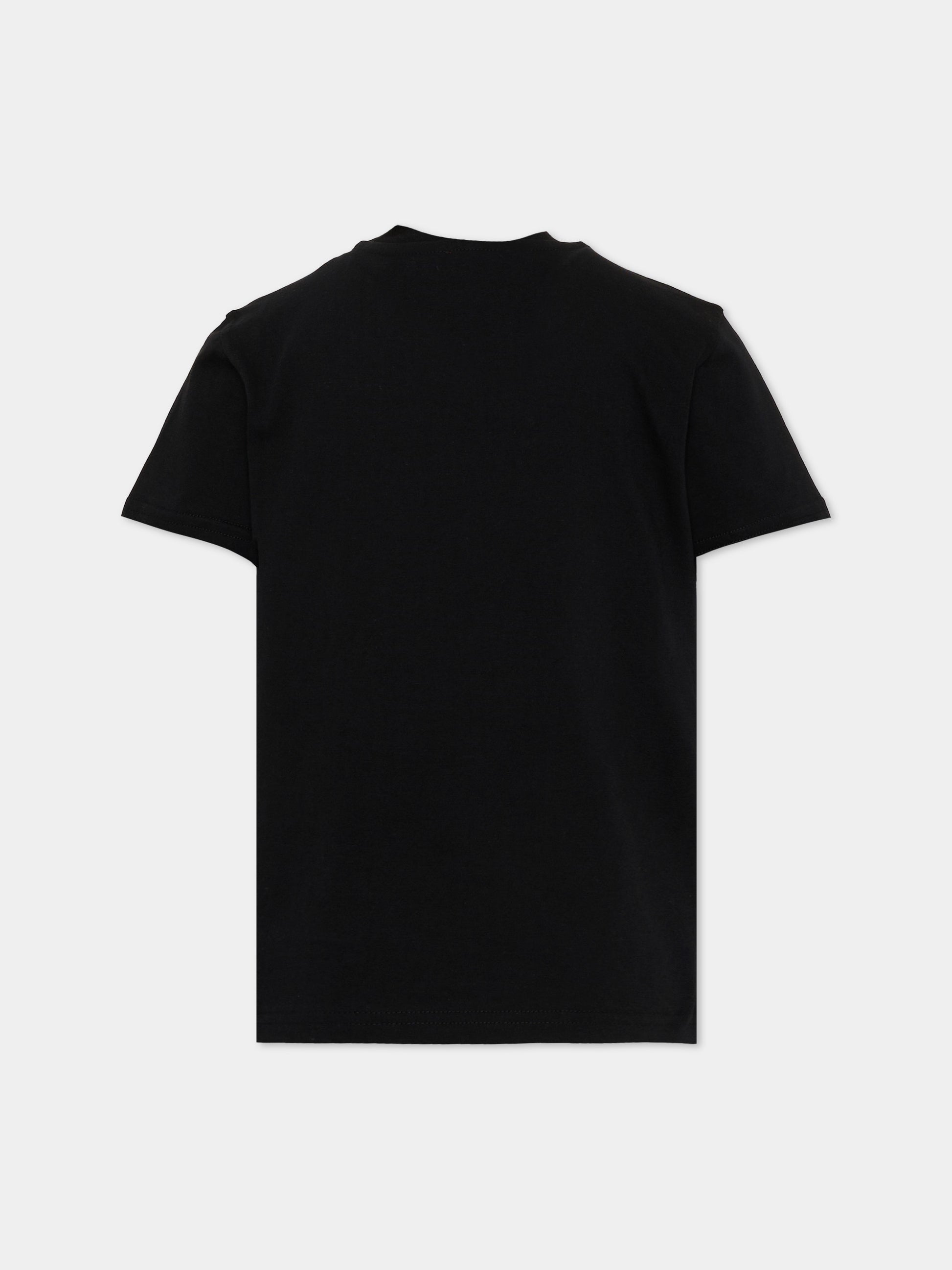 T-Shirt nera per bambino con logo,Diesel,J02976 00YI9 K900