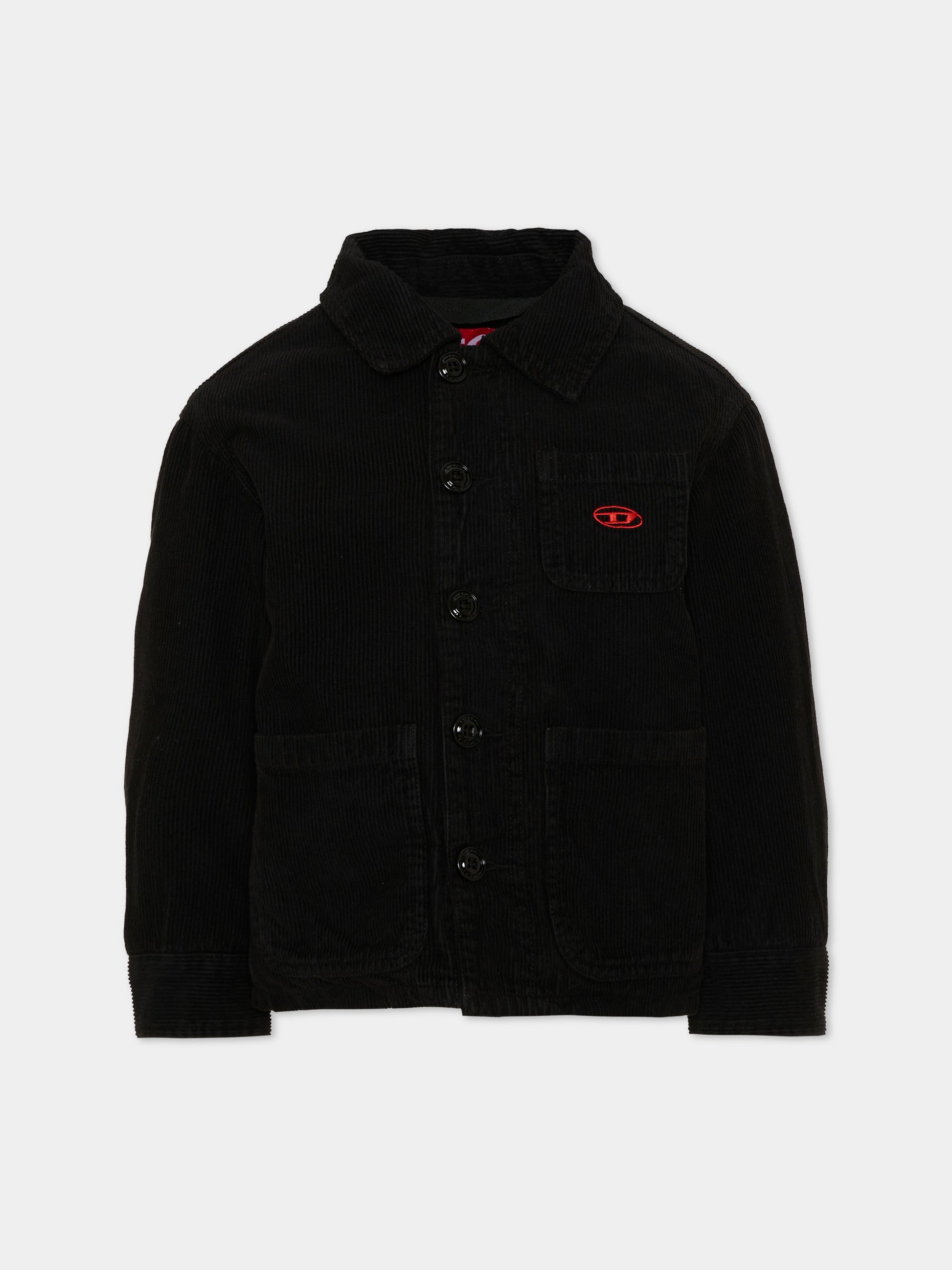 Giubbotto nero per bambino con logo D,Diesel,J02978 KXBVA K900