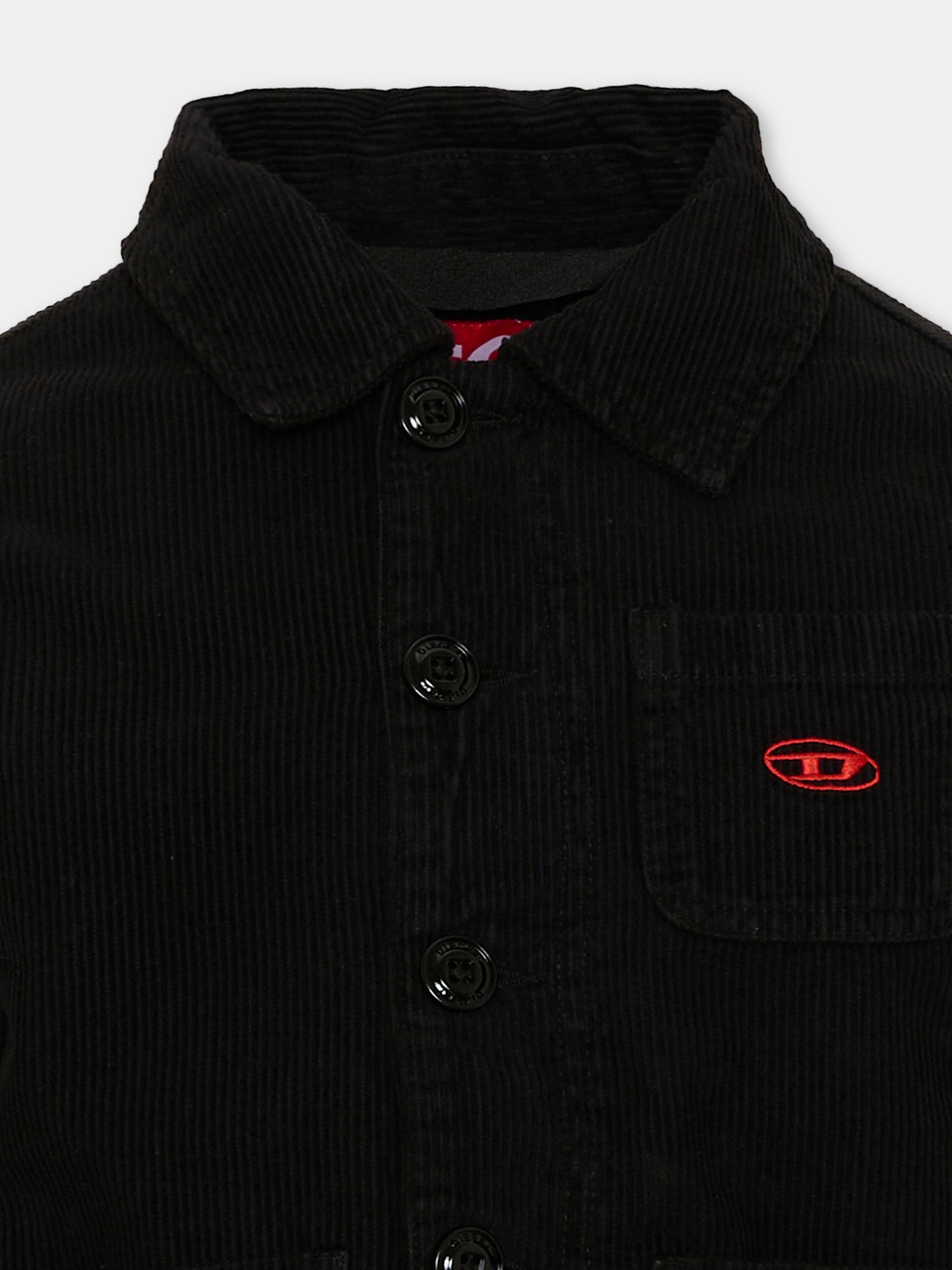 Giubbotto nero per bambino con logo D,Diesel,J02978 KXBVA K900