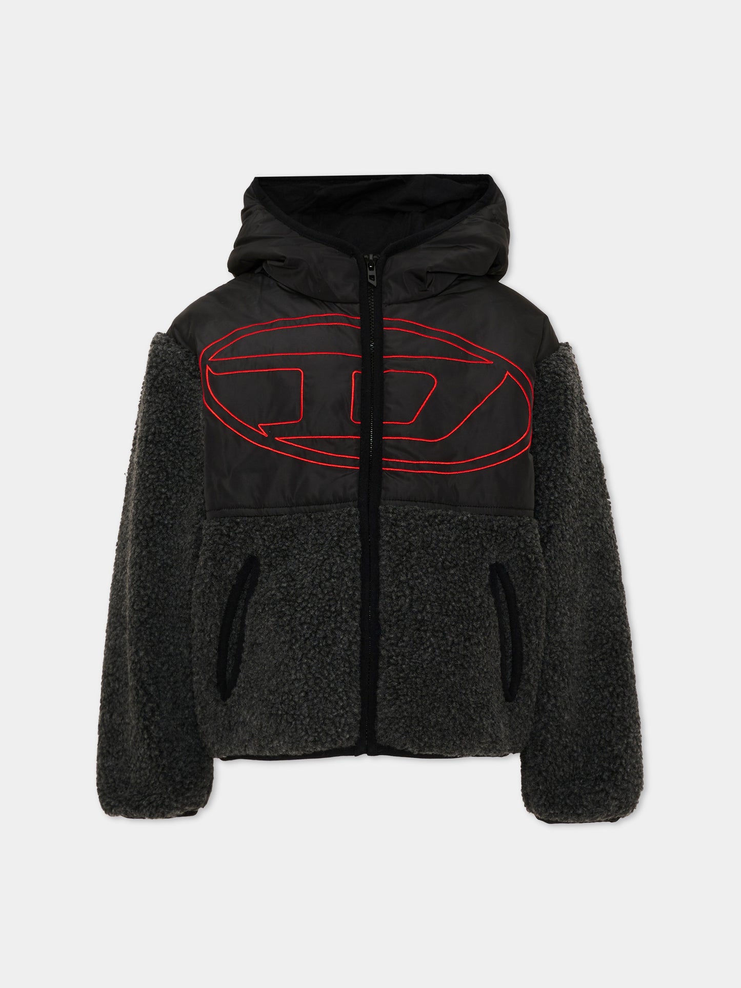 Giubbotto nero per bambino con logo,Diesel,J02979 0QFAH K910A