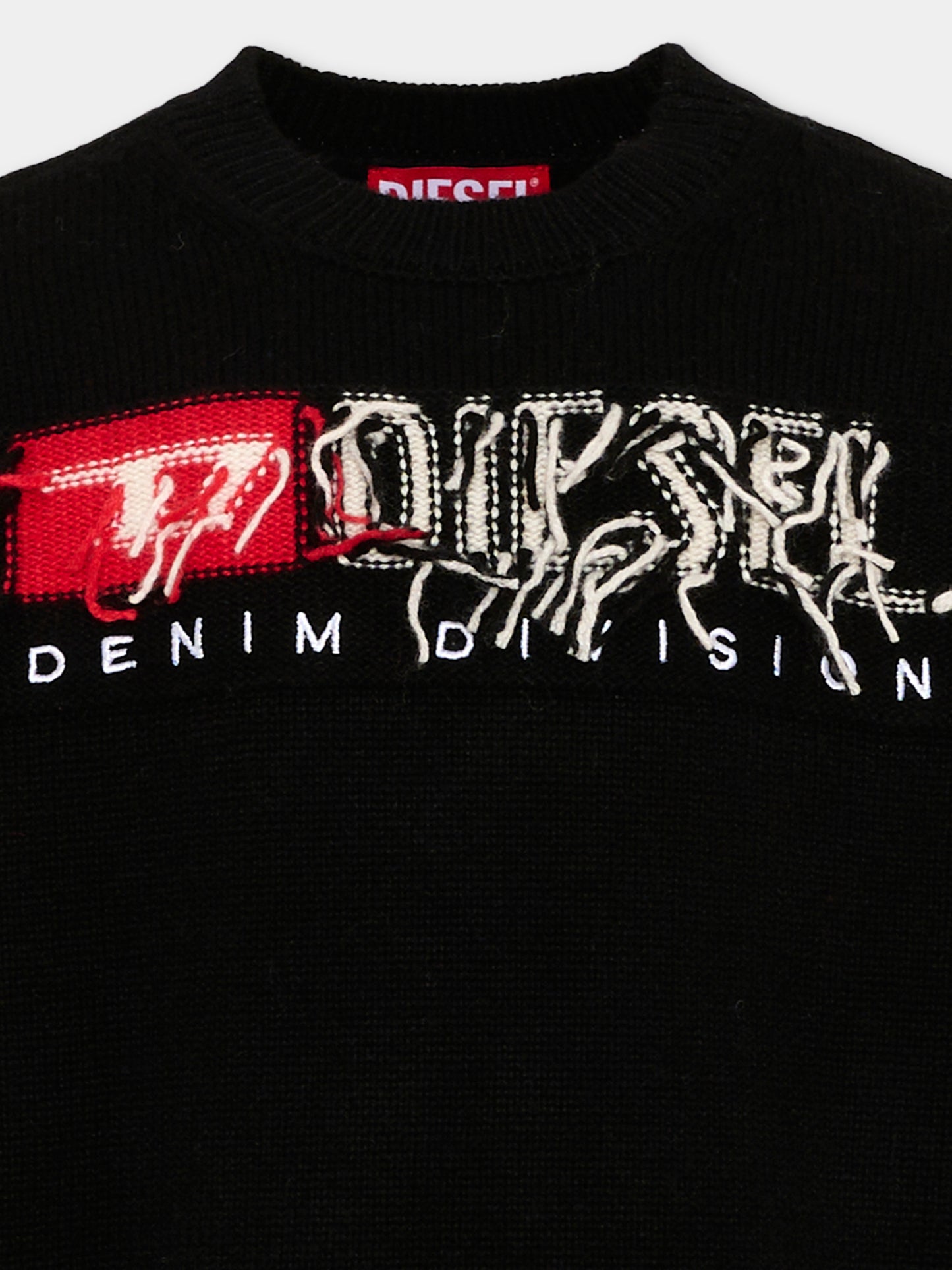 Maglione nero per bambino con logo,Diesel,J02981 KYAYX K900