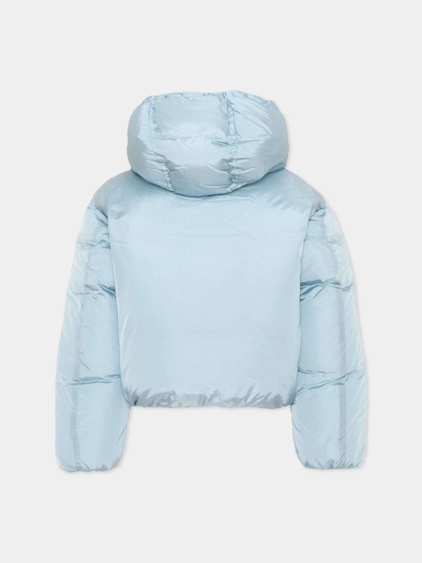 Piumino azzurro per bambina con cappuccio,Diesel,J03016 KXBVC K80U