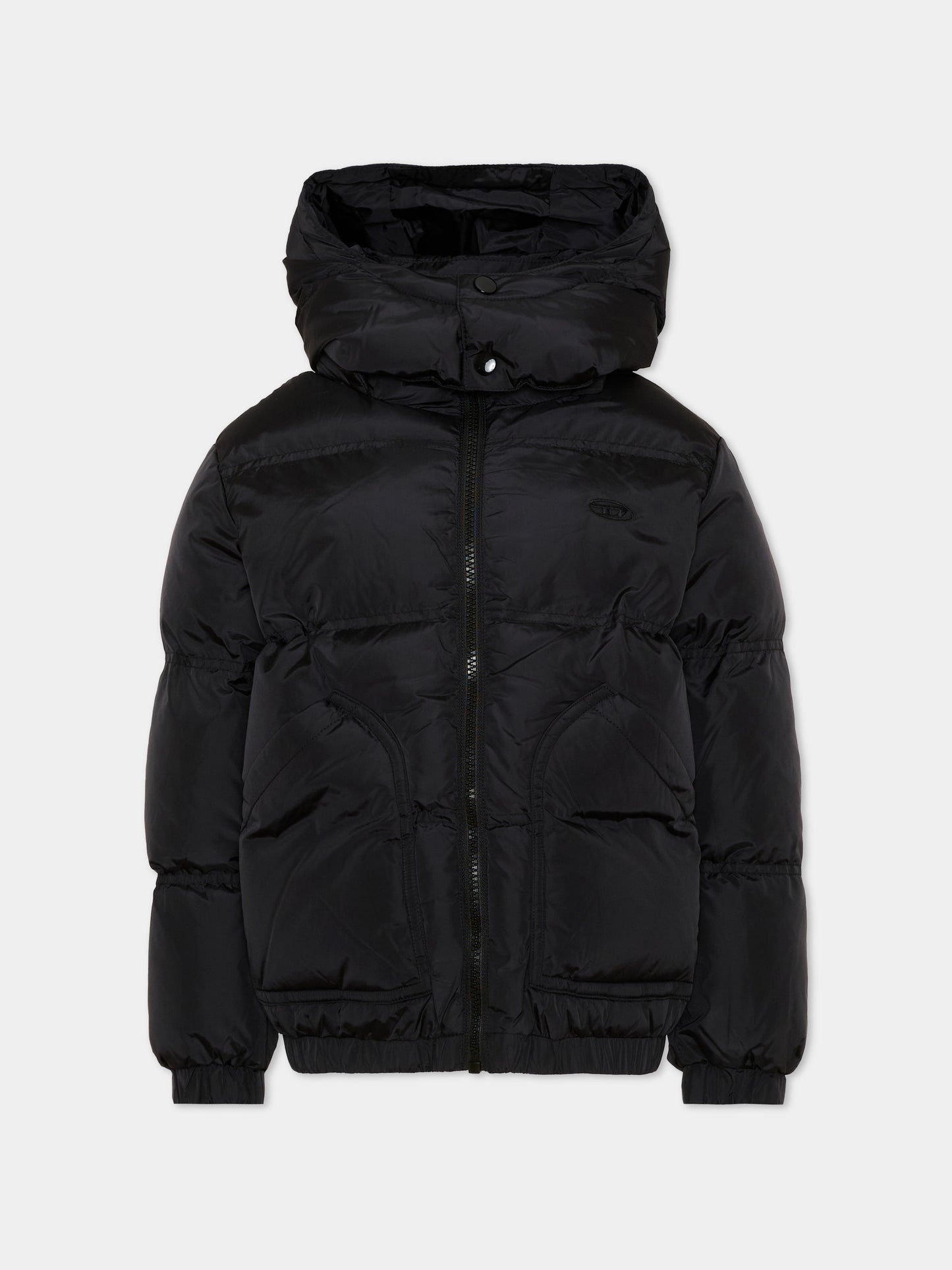 Piumino nero per bambini con cappuccio,Diesel,J03025 KXBVC K900