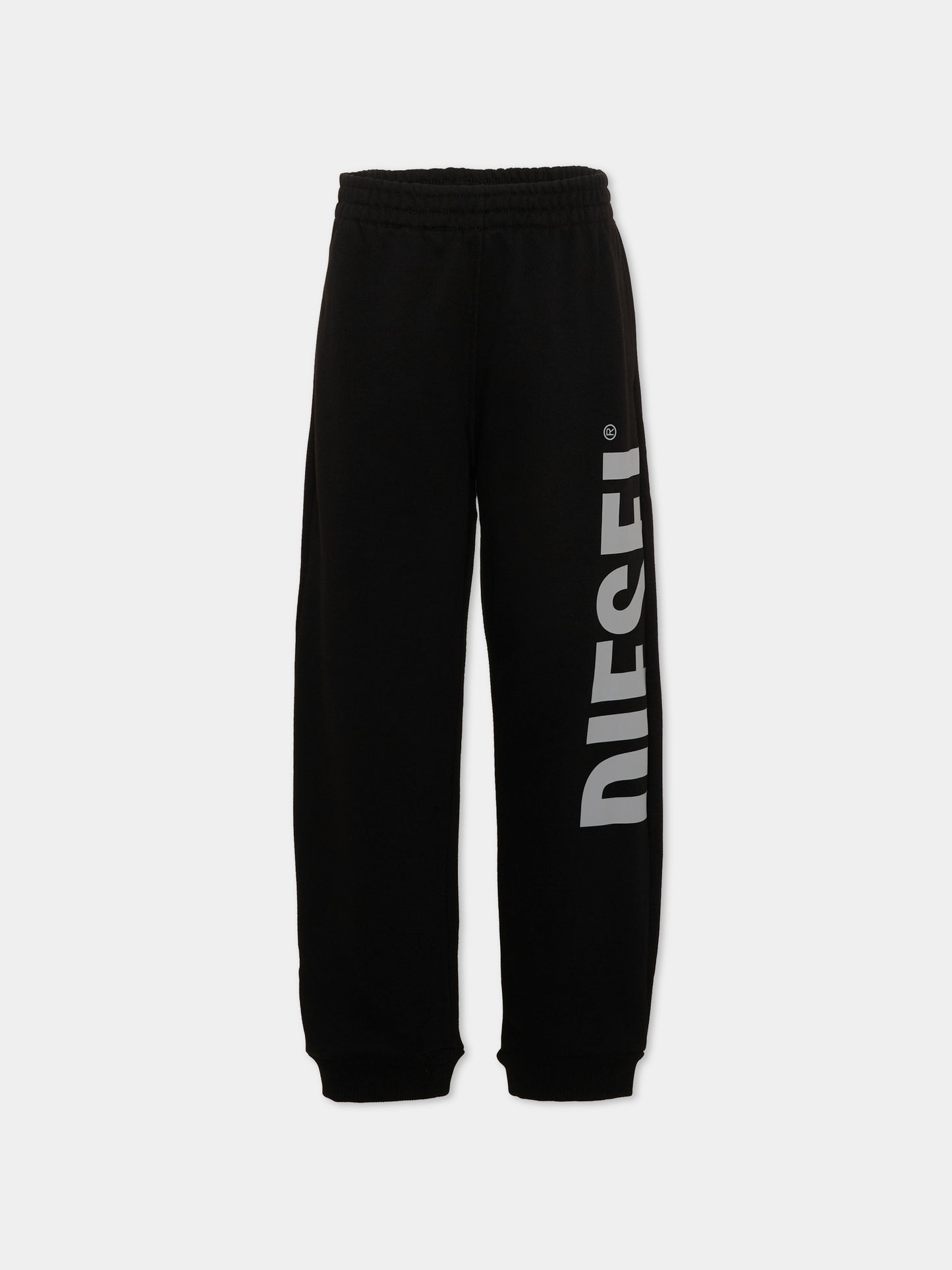 Pantalone sportivo nero per bambino con logo,Diesel,J03031 KYAZ3 K900