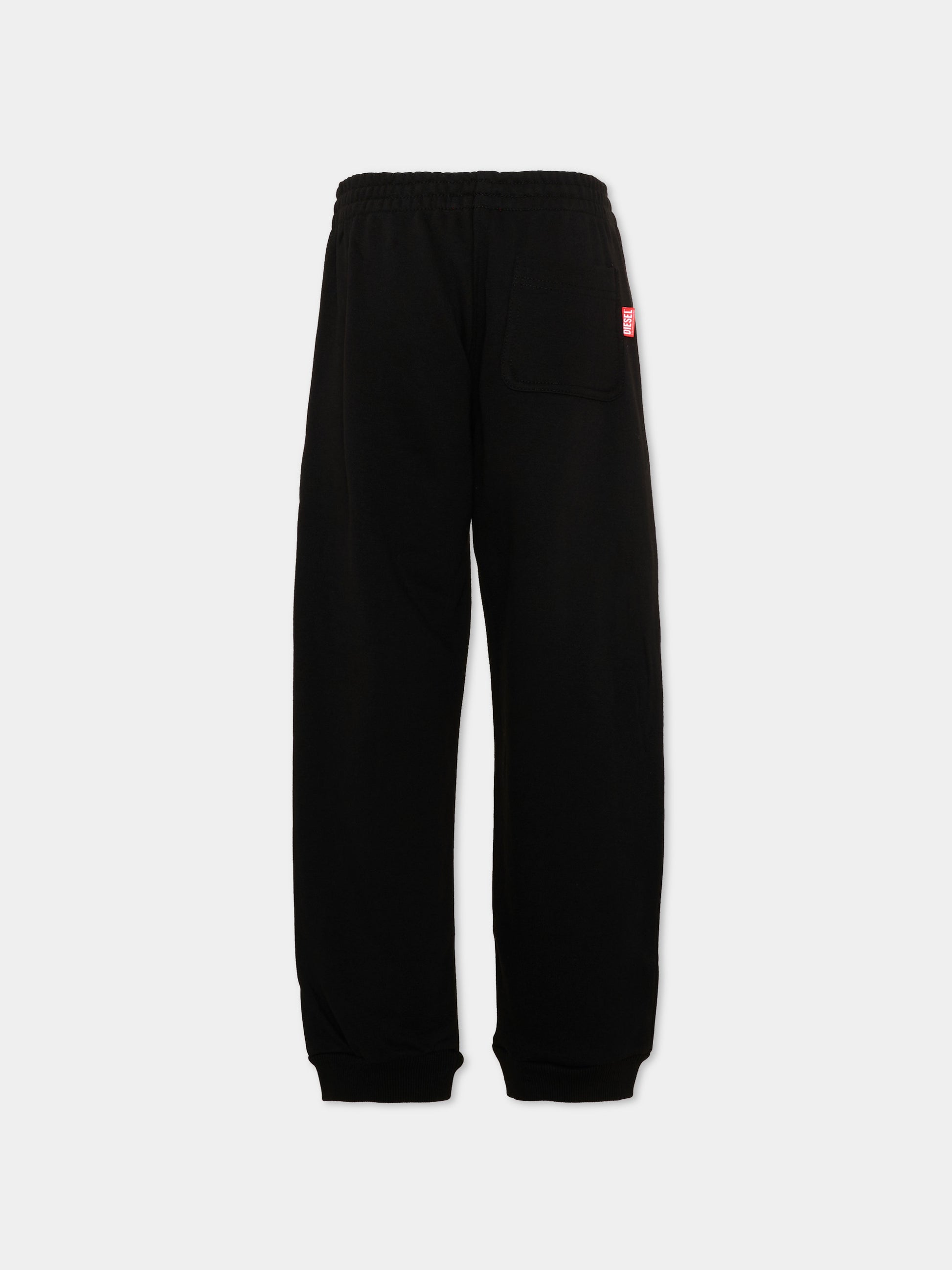 Pantalone sportivo nero per bambino con logo,Diesel,J03031 KYAZ3 K900
