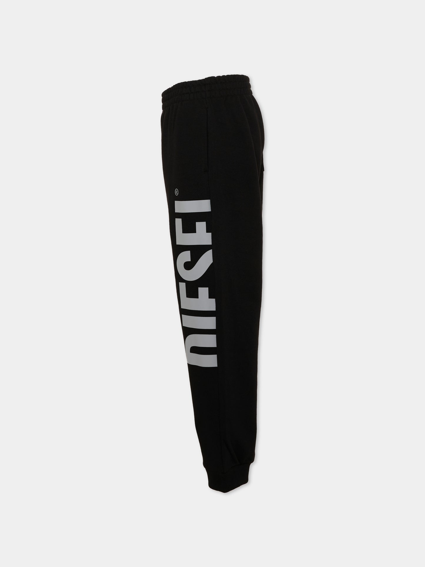 Pantalone sportivo nero per bambino con logo,Diesel,J03031 KYAZ3 K900