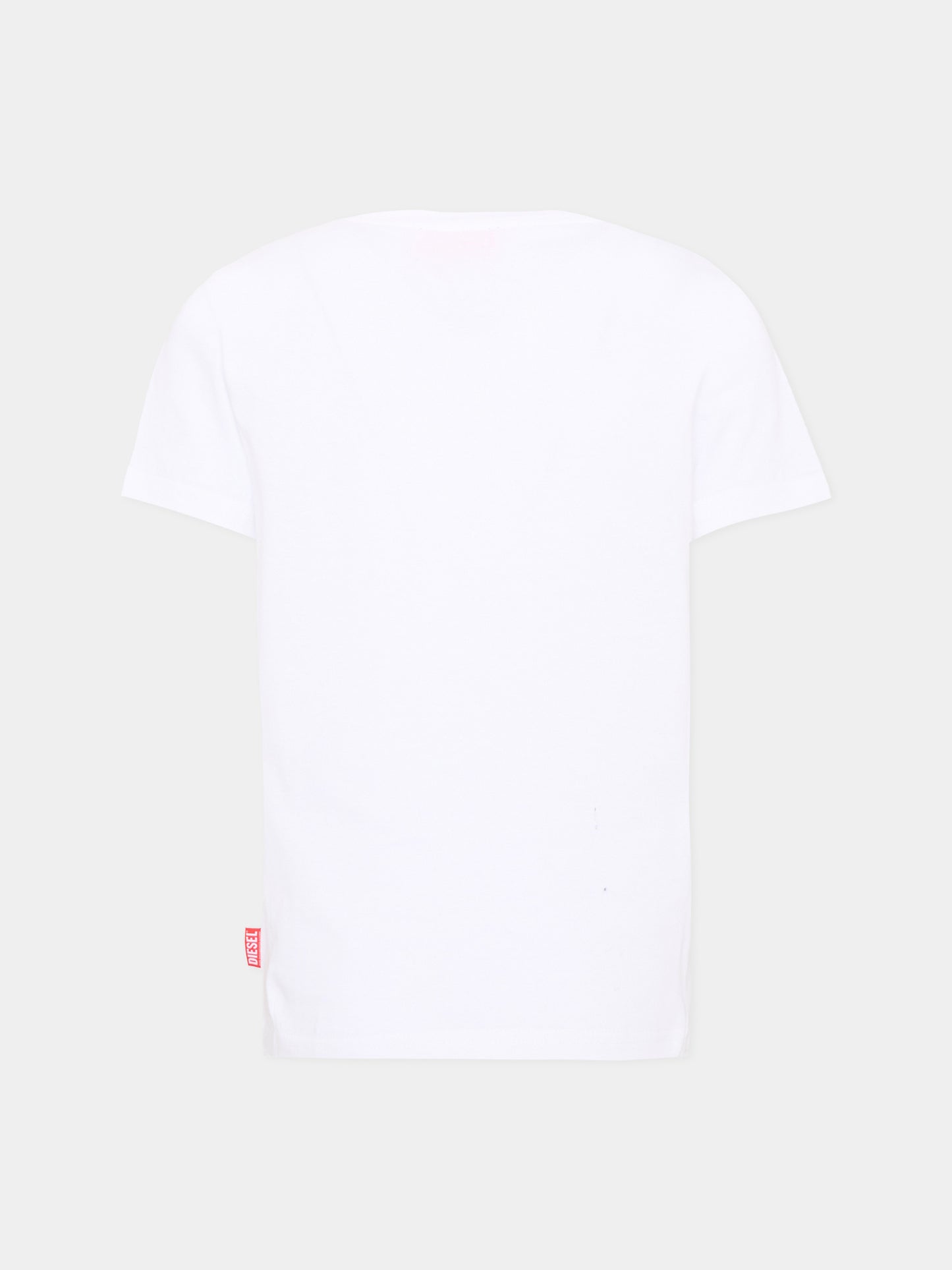 T-shirt bianca per bambino con logo,Diesel,J03040 00YI9 K100