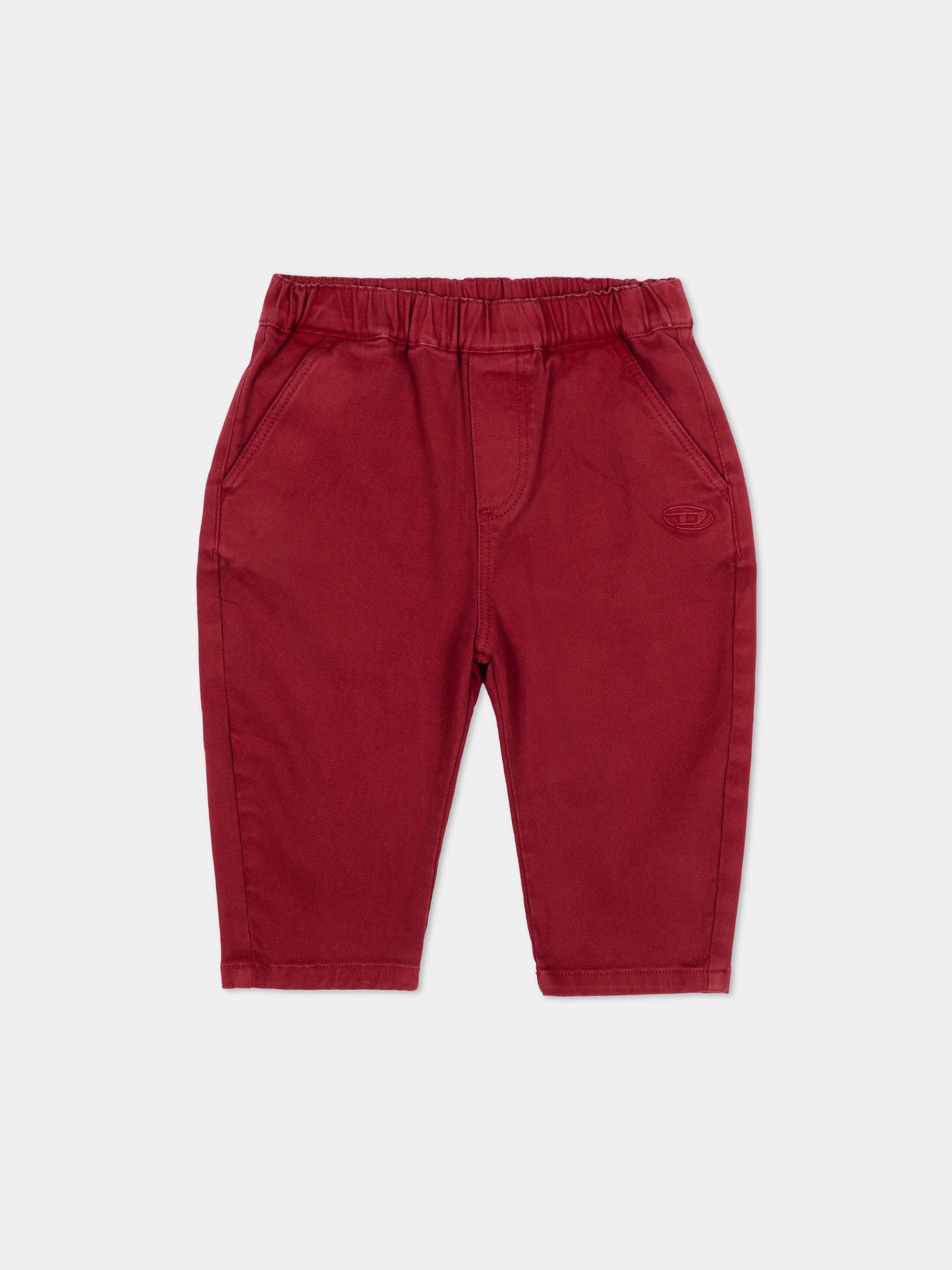 Jeans bordeaux per neonata con logo,Diesel,K00830 KXBUN K440