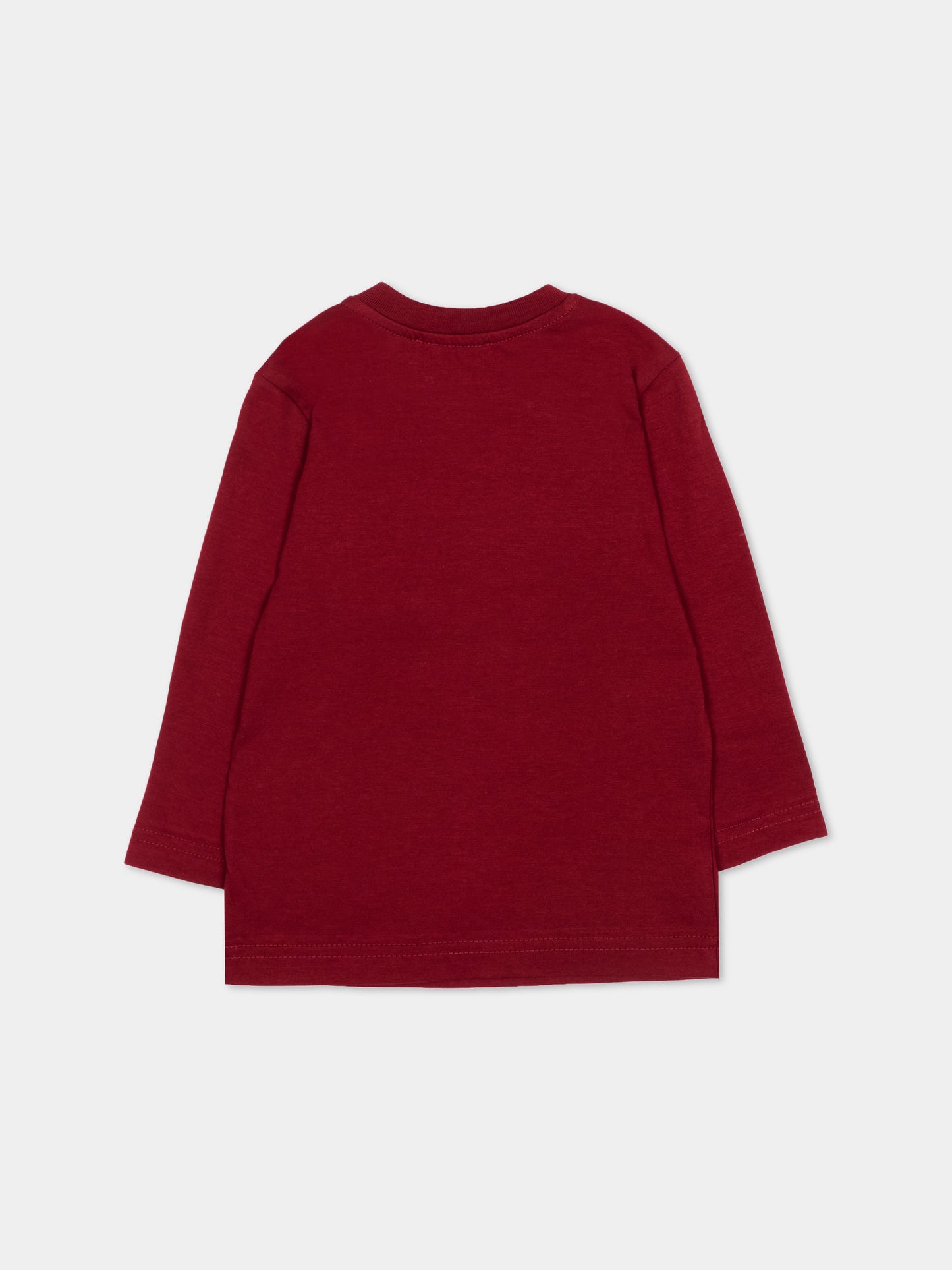 T-Shirt a manica lunga bordeaux per neonati con logo,Diesel,K00860 00YI9 K440