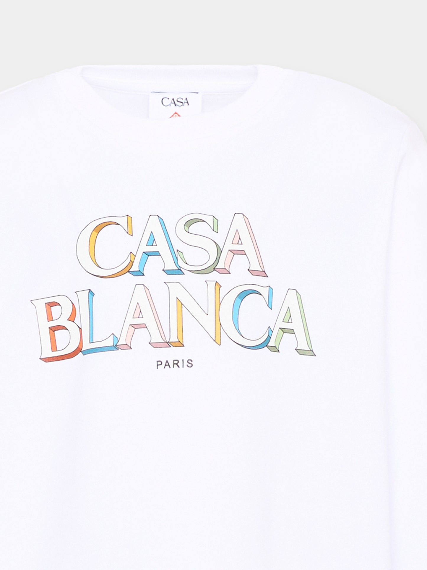 T-Shirt a manica lunga bianca per bambini con logo,Casablanca,K PF26 JTS 098 01