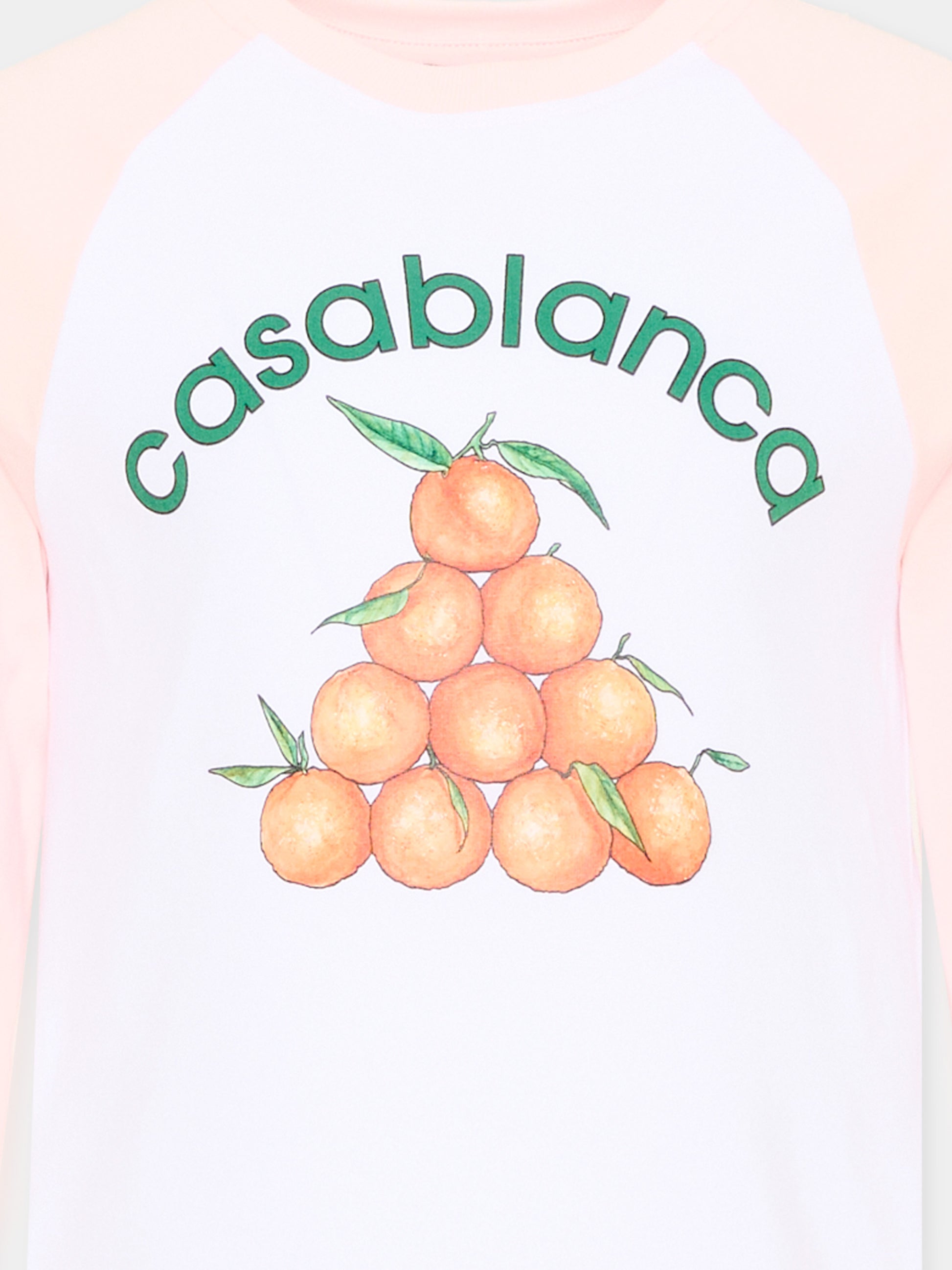 T-Shirt bianca per bambina con arance,Casablanca,K PF26 JTS 099 01