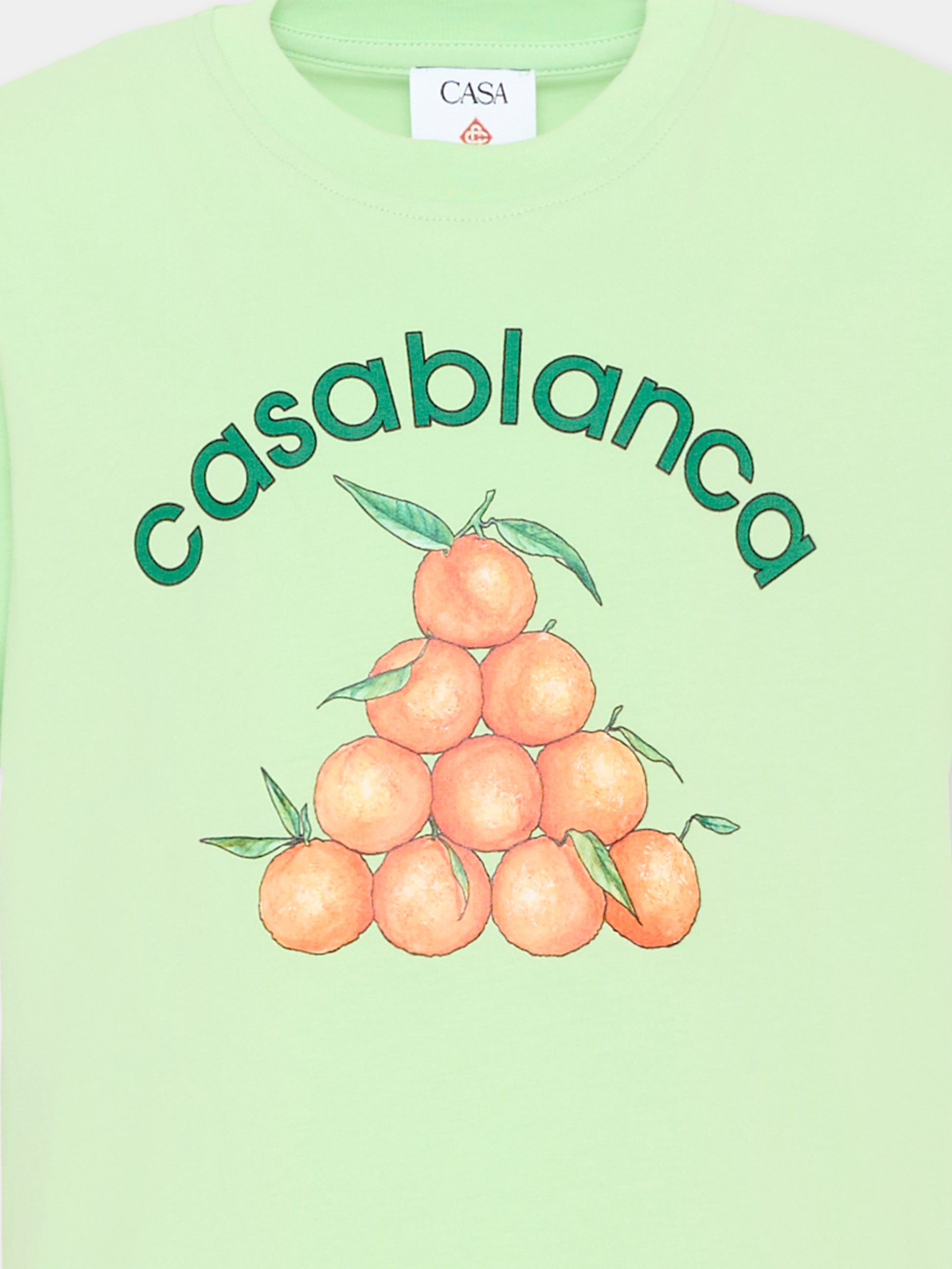 T-Shirt verde per bambini con arance,Casablanca,K PF26 JTS 038 04