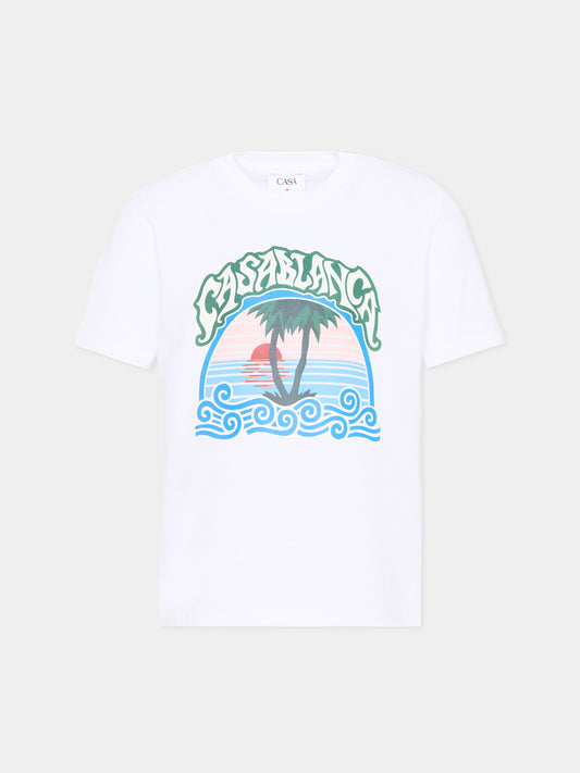 T-Shirt bianca per bambini con logo,Casablanca,K PF26 JTS 038 03