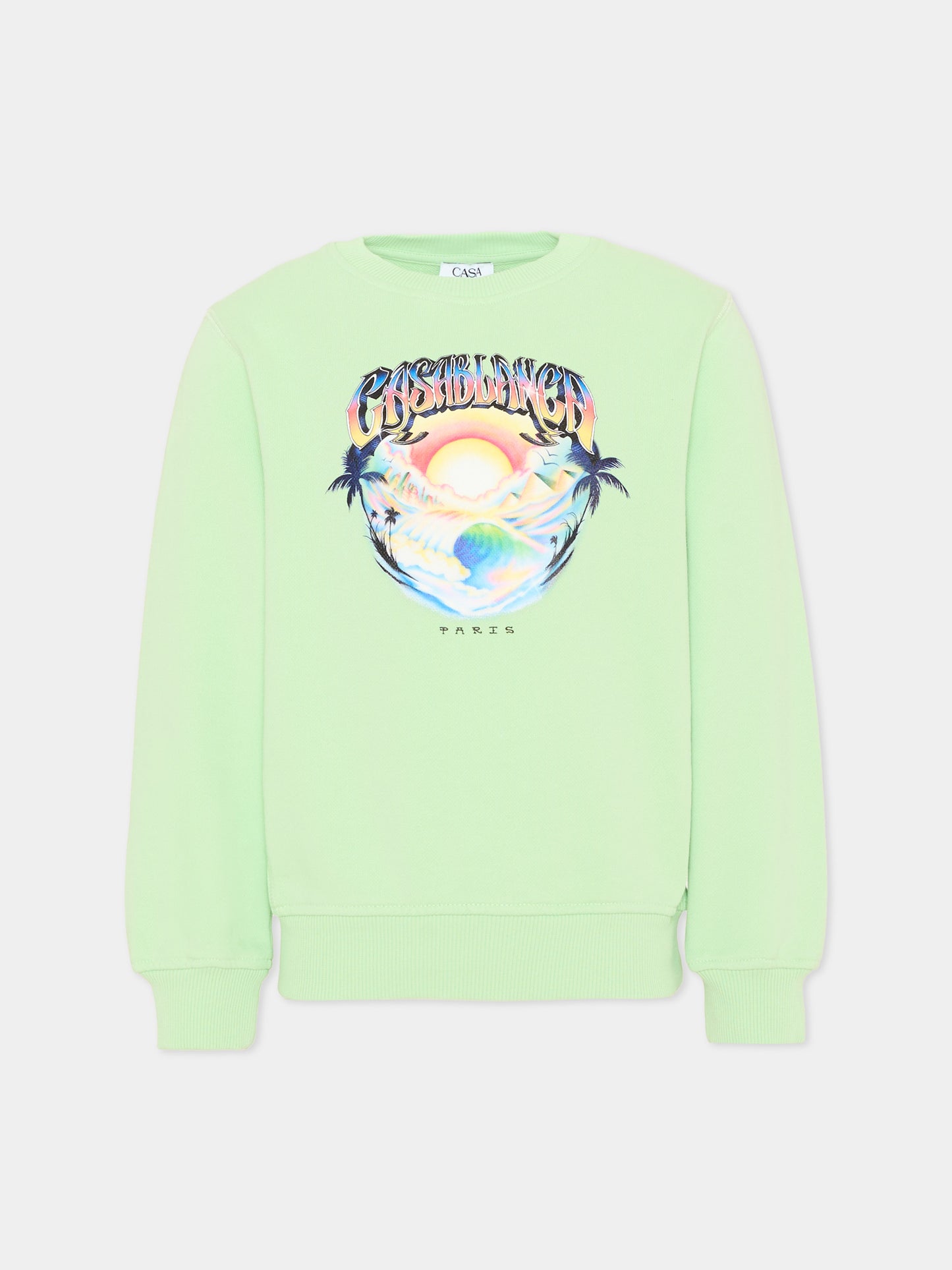 Felpa verde per bambini con onde del mare,Casablanca,K PF26 JTP 371 01
