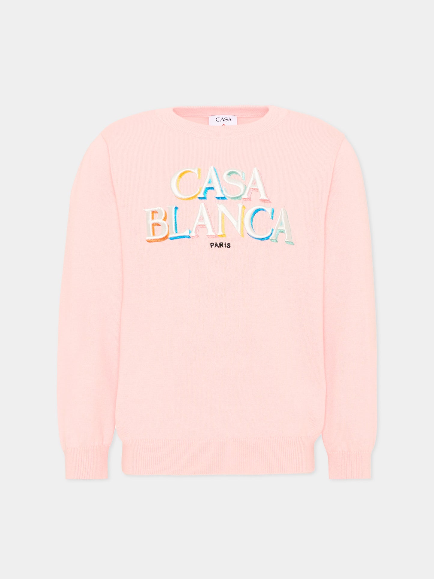 Maglione rosa per bambina con logo,Casablanca,K PF26 KW 1515 01