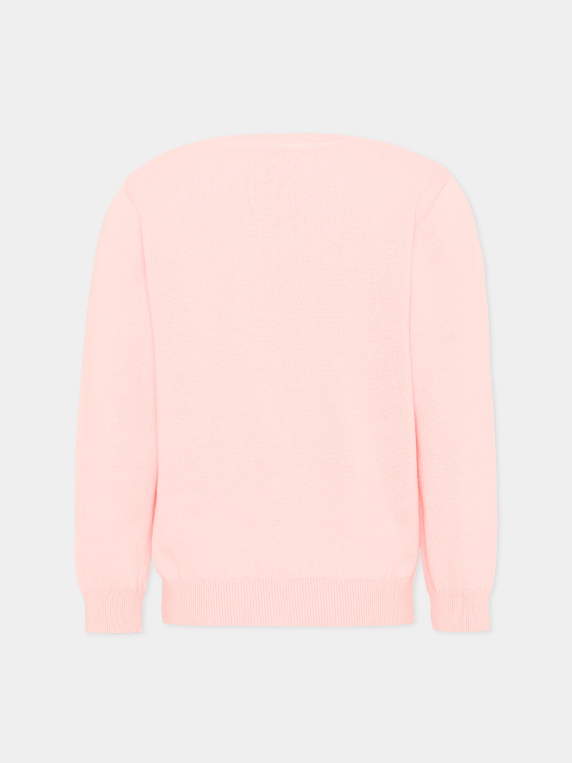 Maglione rosa per bambina con logo,Casablanca,K PF26 KW 1515 01