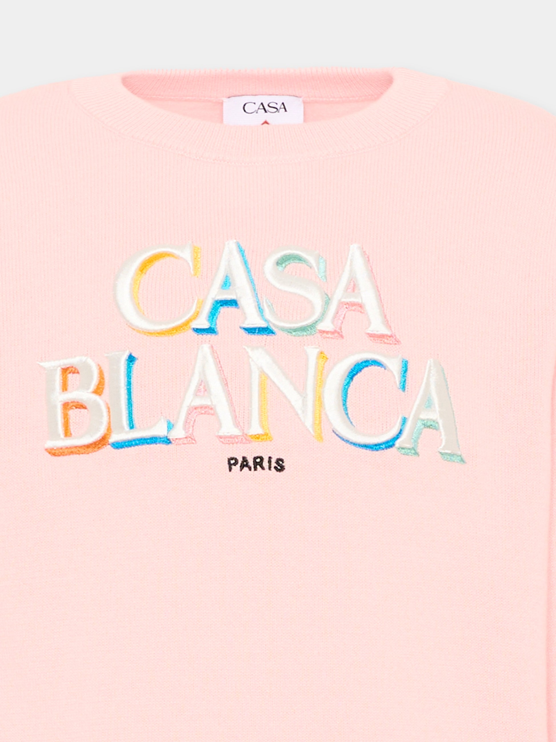 Maglione rosa per bambina con logo,Casablanca,K PF26 KW 1515 01