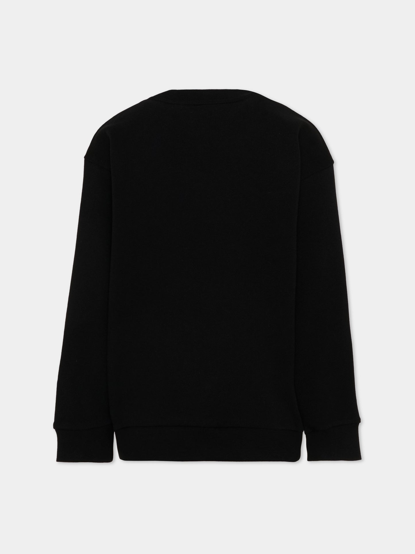 Felpa nera per bambini con logo,Fendi Kids,JUH118 5V0 F16LP