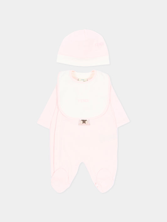 Set tutina rosa per neonata con Fendi Bear,Fendi Kids,BUK167 ST8 F0C11