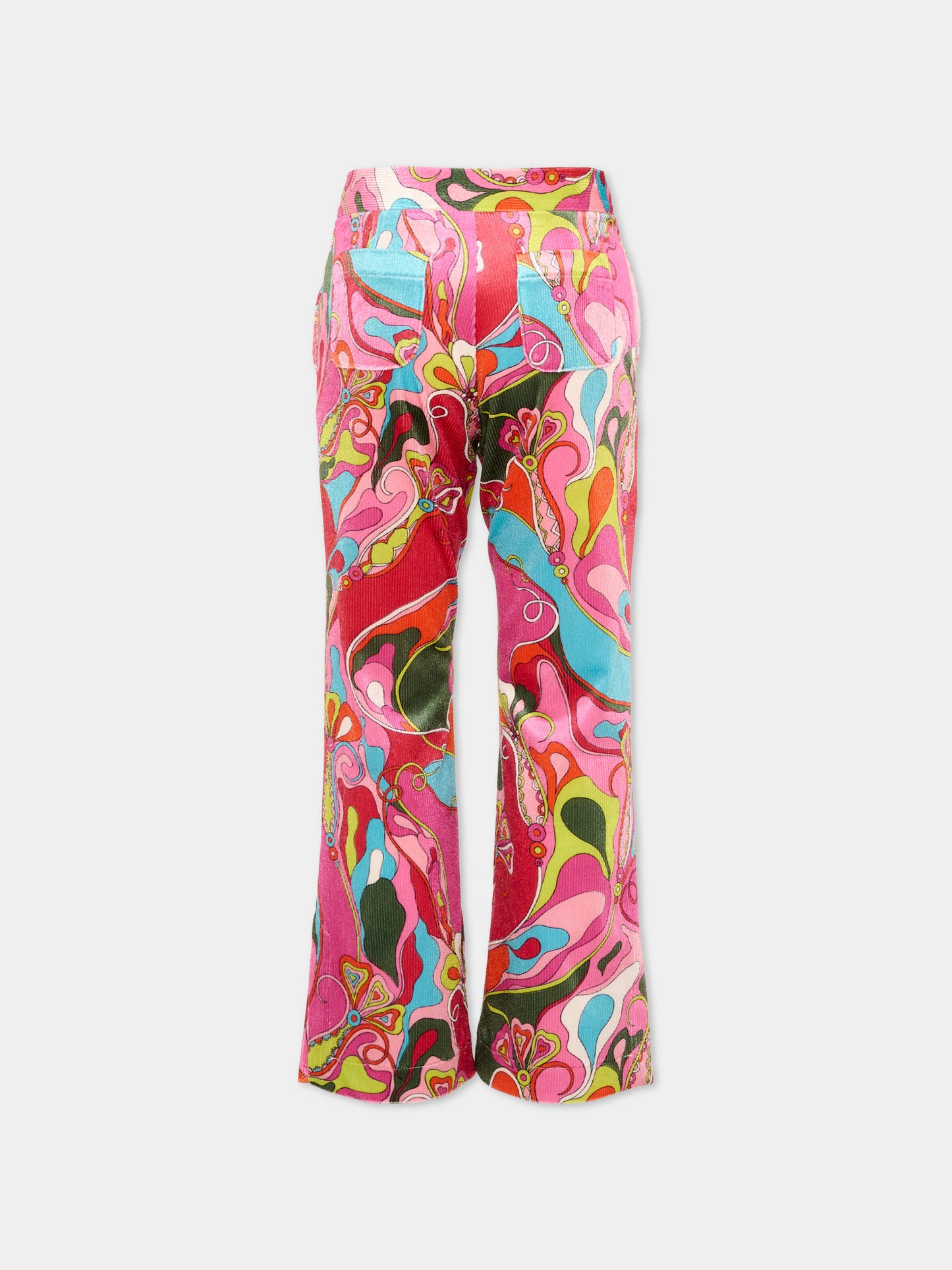 Pantaloni multicolor per bambina a vortici,Emilio Pucci Junior,PZ6B10 V0194 543MC