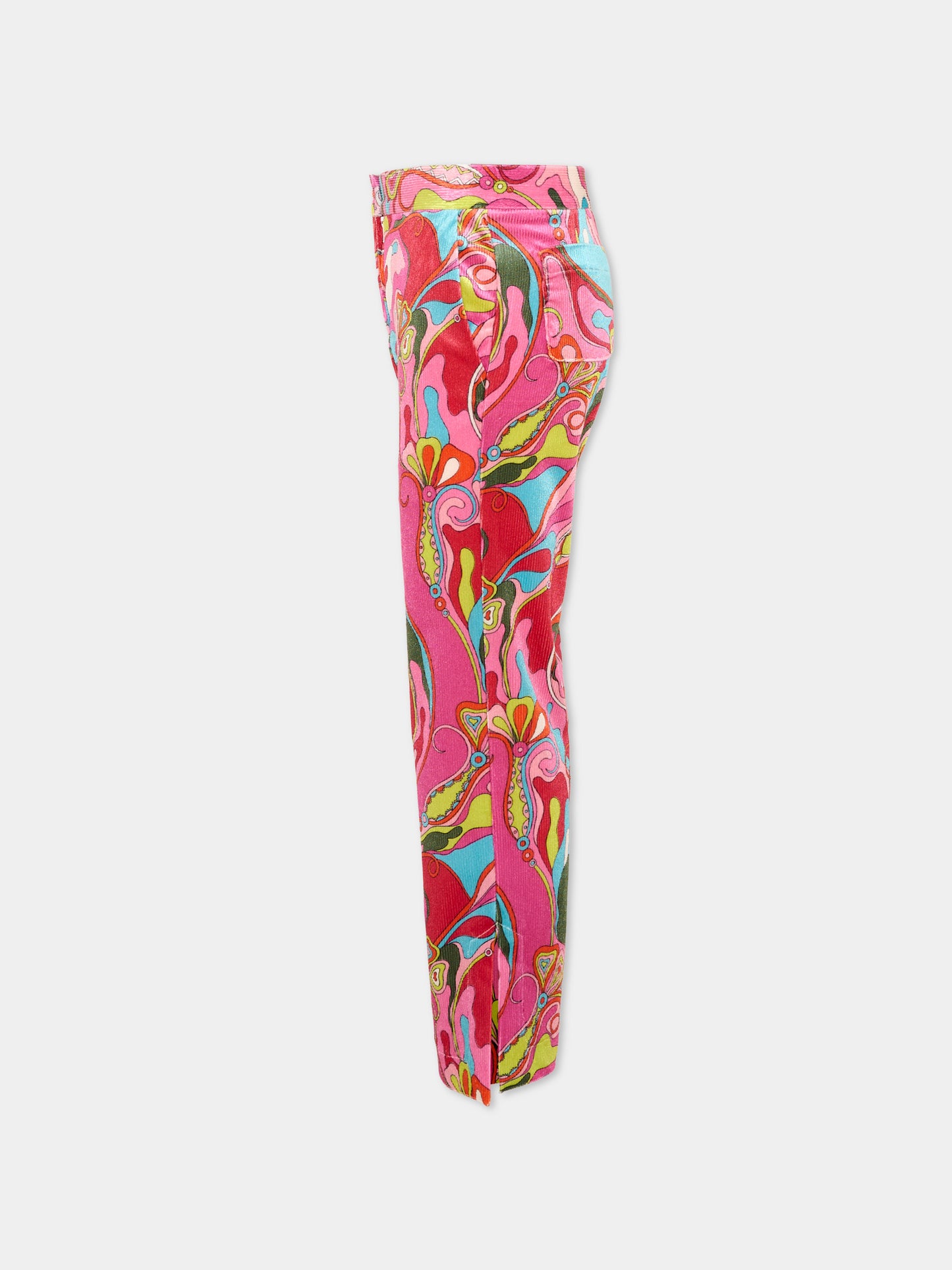 Pantaloni multicolor per bambina a vortici,Emilio Pucci Junior,PZ6B10 V0194 543MC