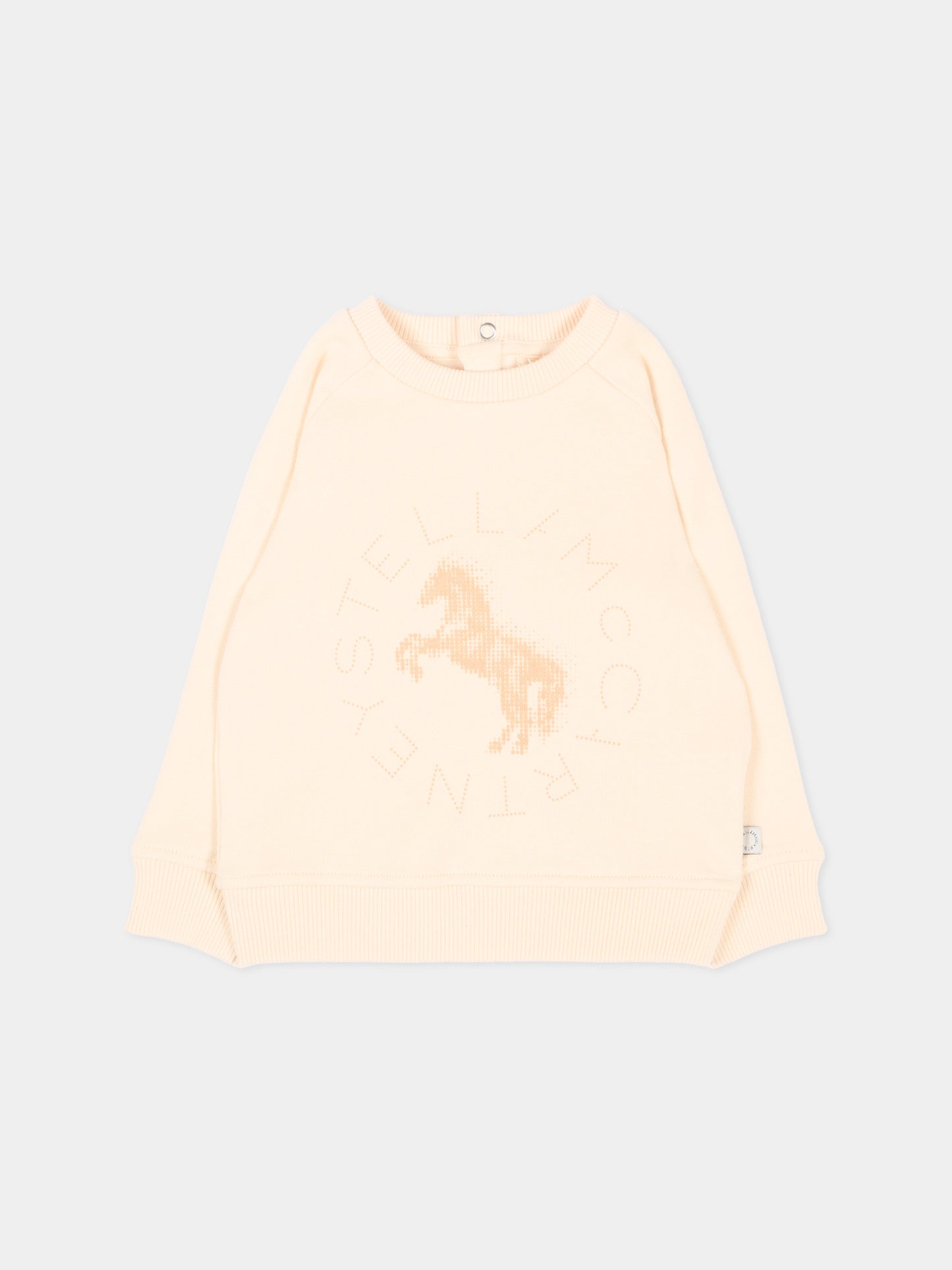 Felpa beige per neonata con logo,Stella Mccartney Kids,TZ4050 Z4016 193