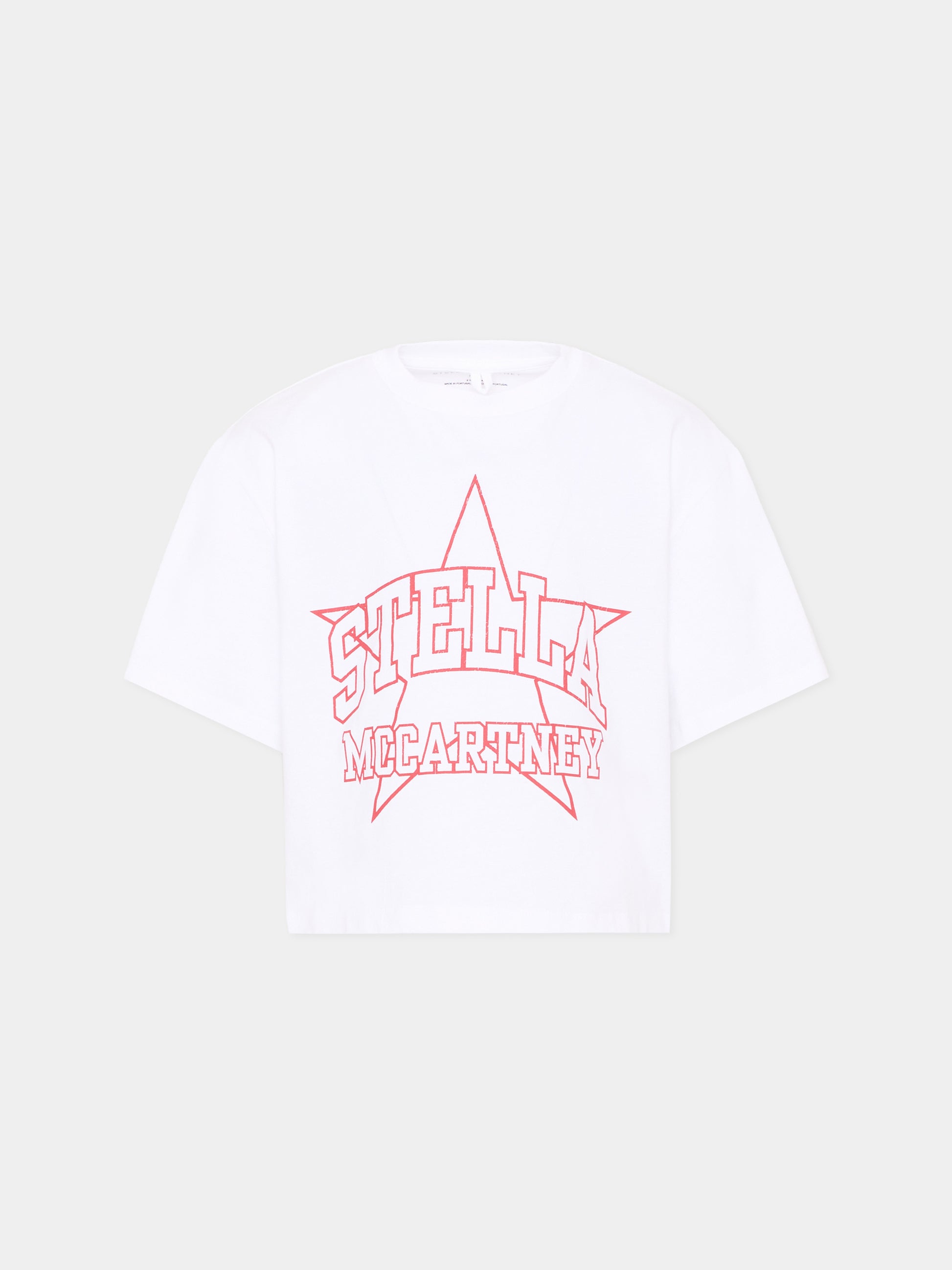T-shirt bianca per bambina con logo,Stella Mccartney Kids,TZ8B11 Z3931 100