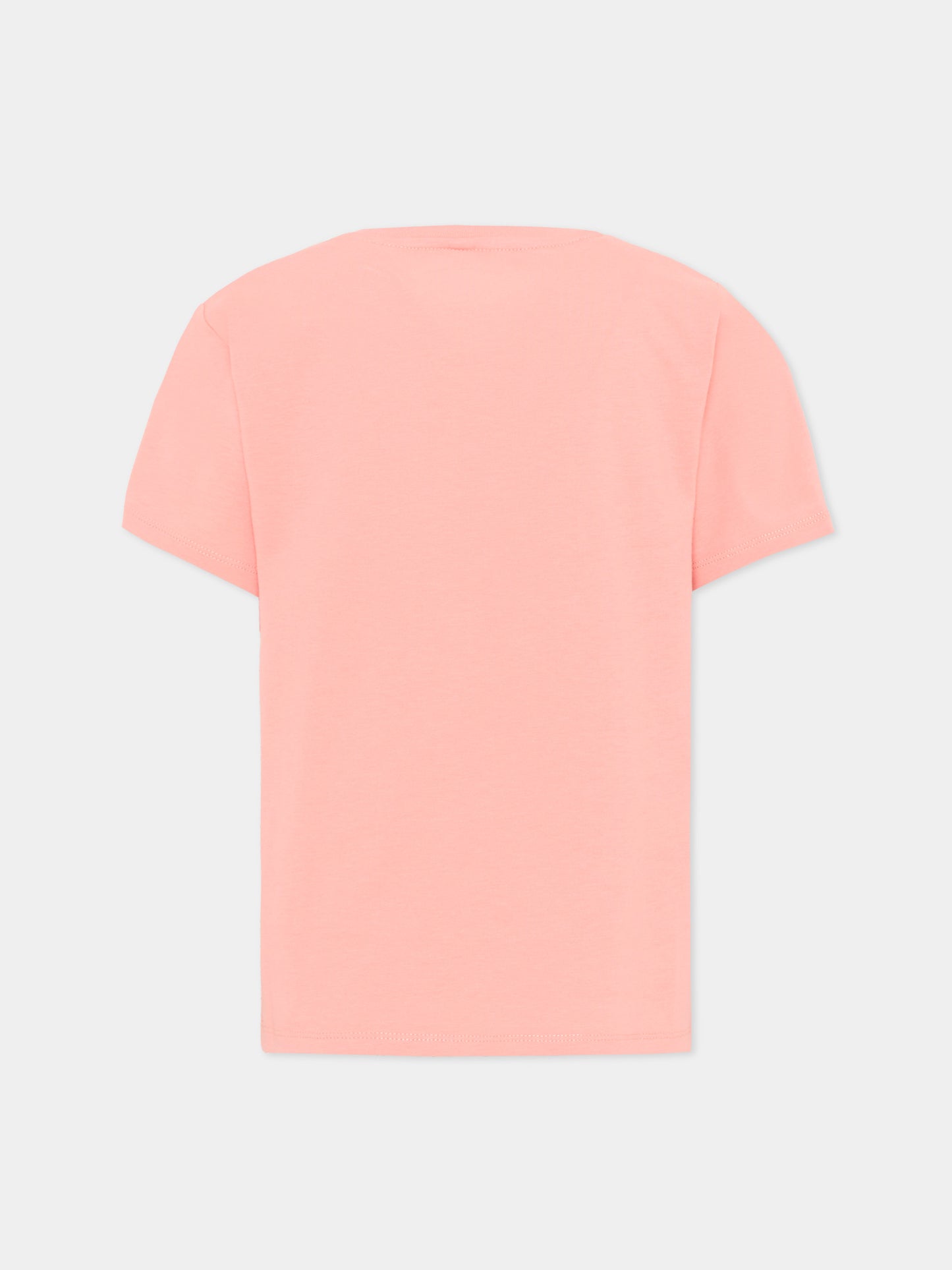 T-Shirt rosa per bambina con logo e stelle,Stella Mccartney Kids,TZ8B41 Z3931 51Q