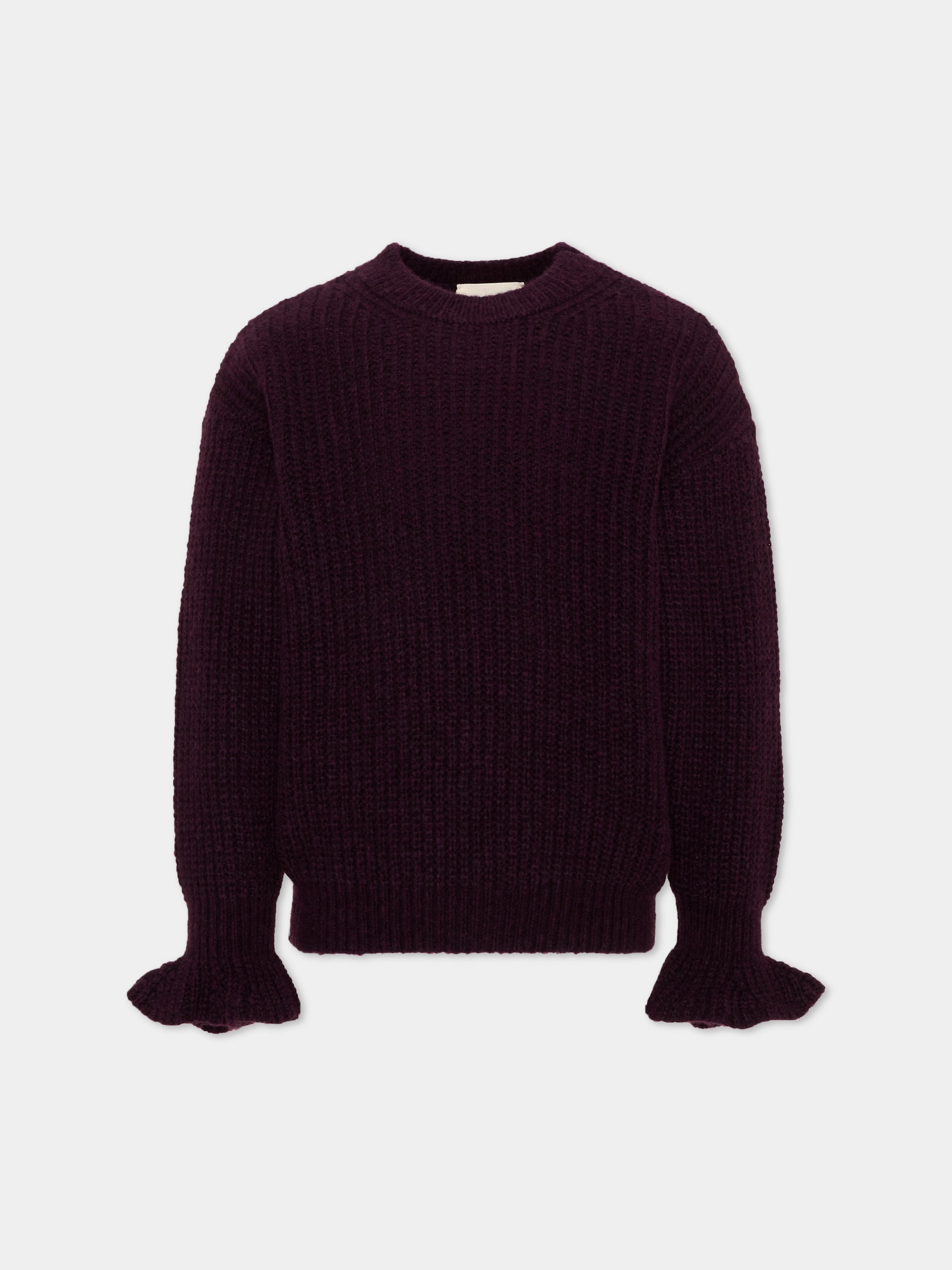 Maglione viola per bambina con patch logo,Douuod Kids,DZ9A30 W0222 886