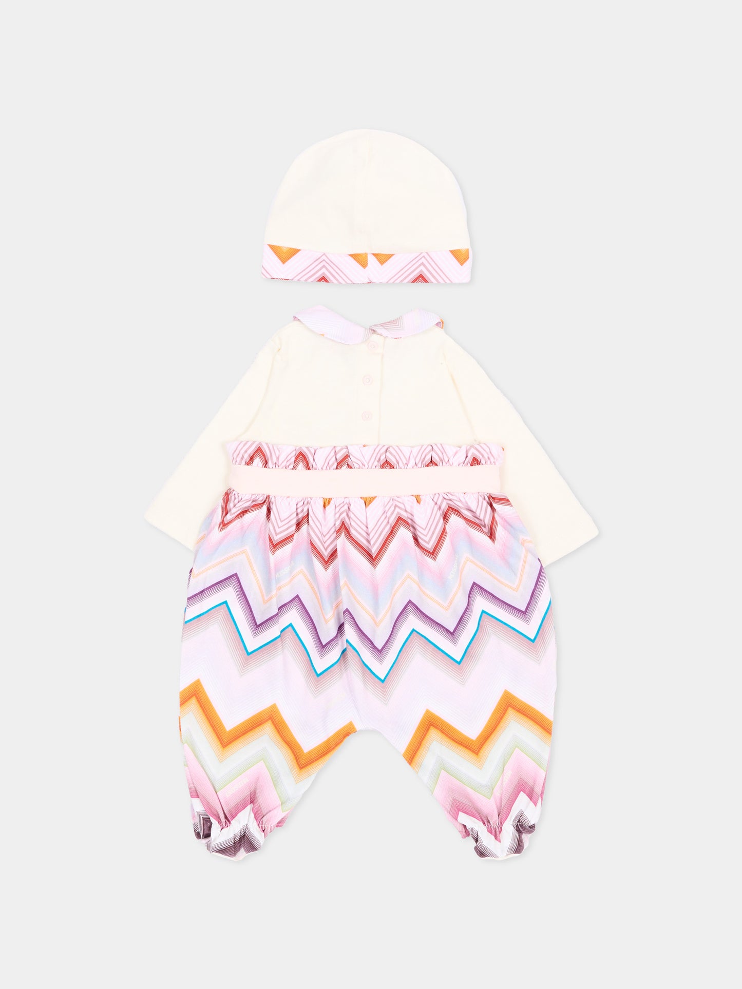 Set tutina avorio per neonata con chevron,Missoni,MZB020 Z3672 102MC