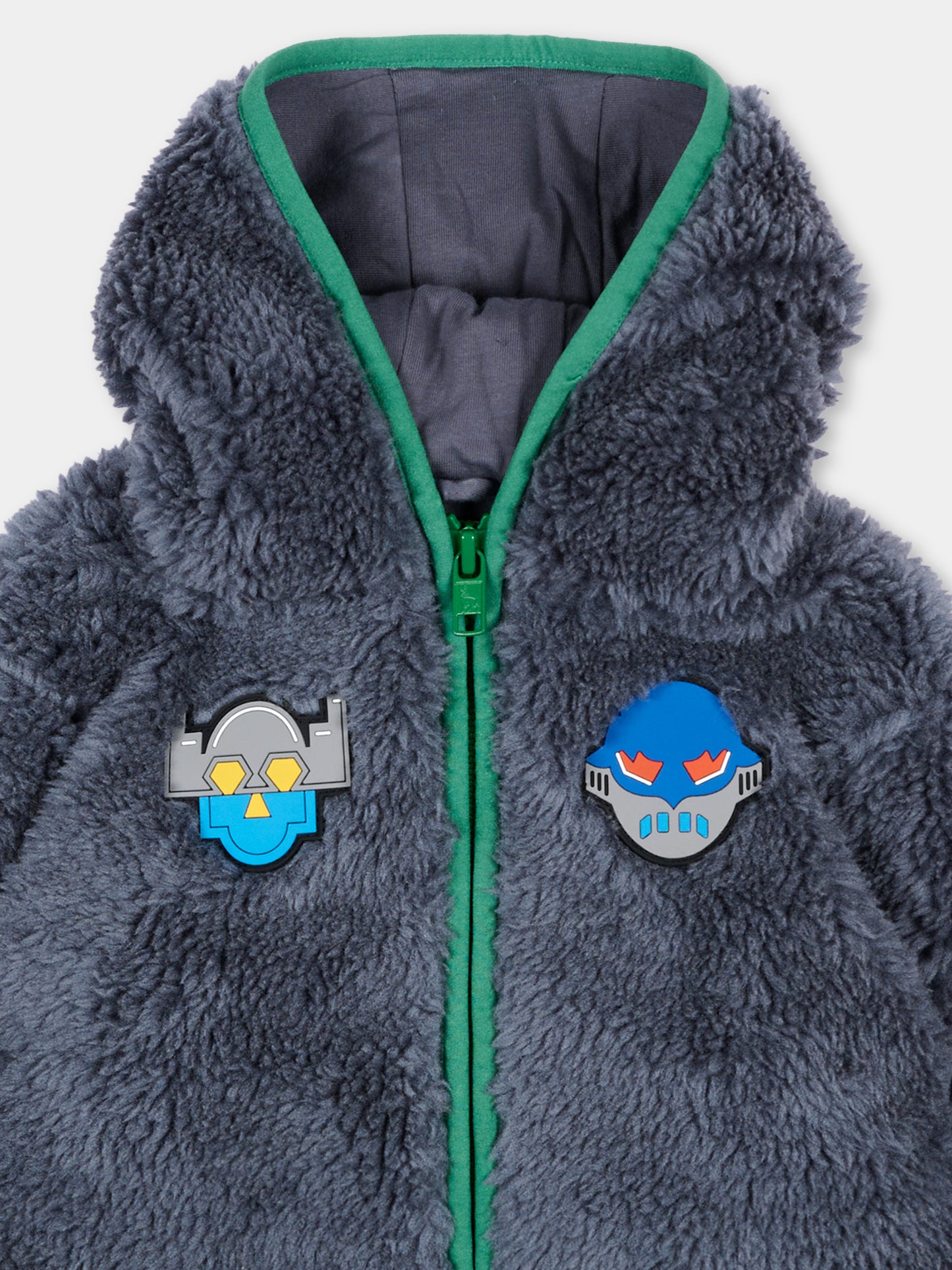 Ecopelliccia blu per neonato con robot,Stella Mccartney Kids,TZ2317 Z4058 657