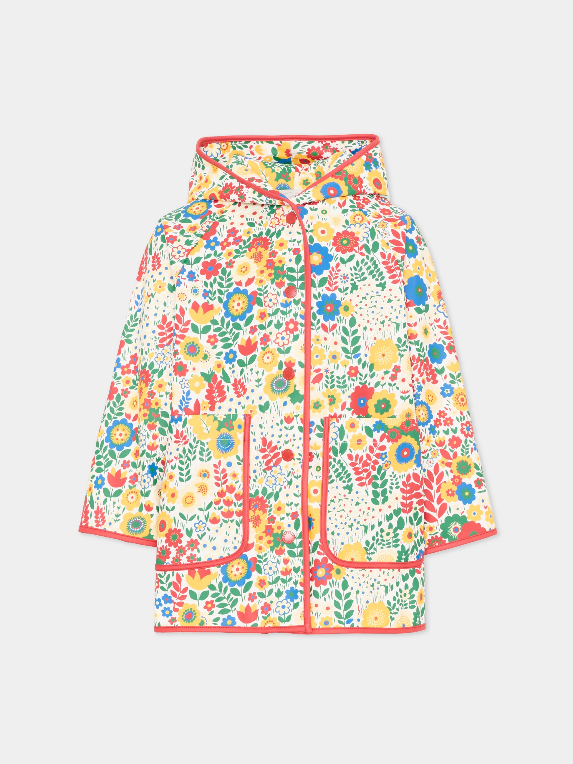 Impermeabile multicolor per bambina floreale,Stella Mccartney Kids,TZ2C50 Z4098 999MC