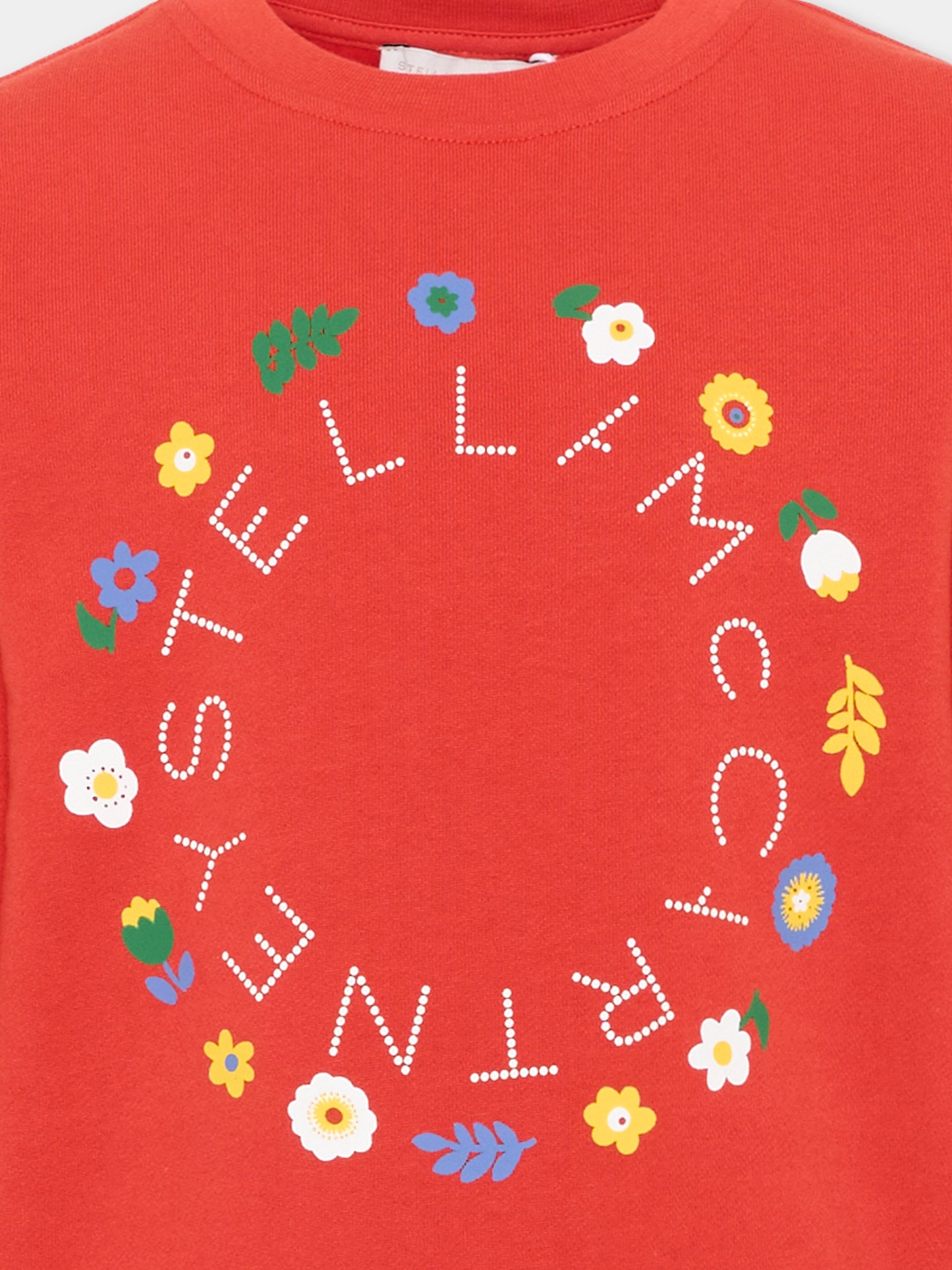 Felpa rossa per bambina con logo,Stella Mccartney Kids,TZ4A50 Z3059 411