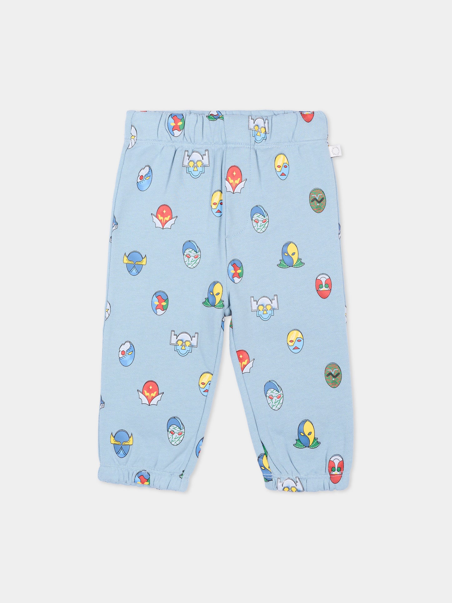 Pantaloni sportivi celesti per neonato con stampa,Stella Mccartney Kids,TZ6310 Z4012 61EMC