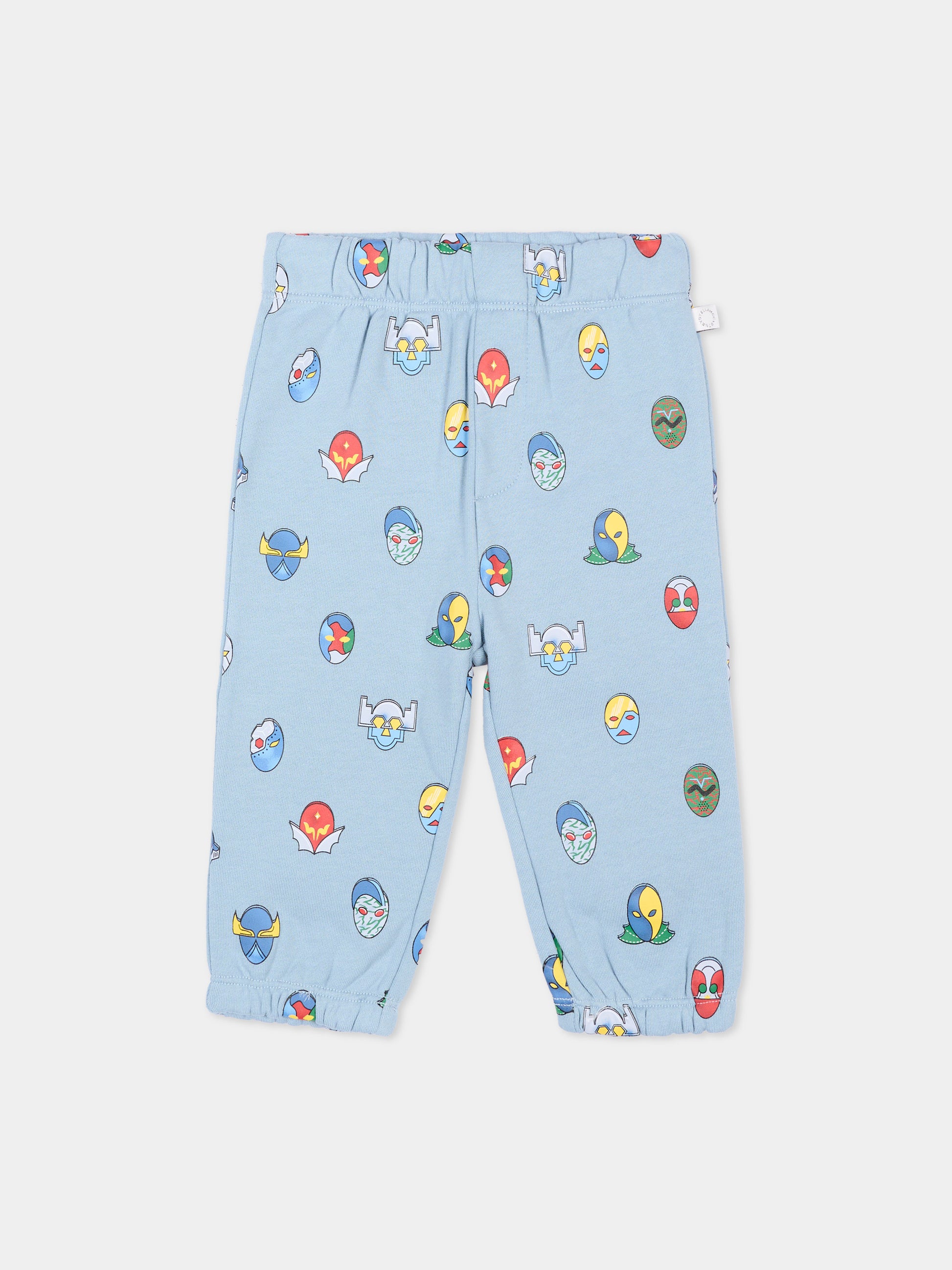 Pantaloni sportivi celesti per neonato con stampa,Stella Mccartney Kids,TZ6310 Z4012 61EMC