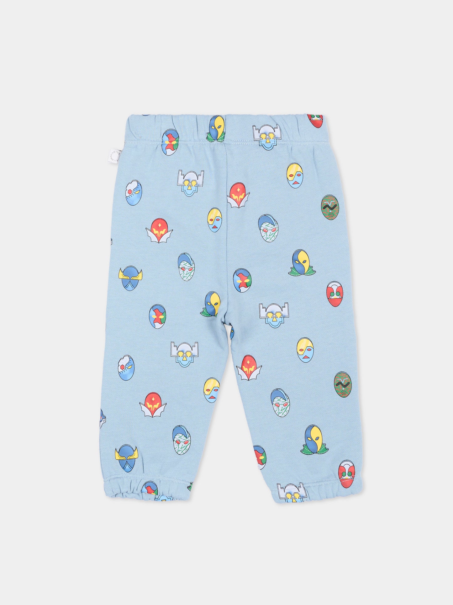 Pantaloni sportivi celesti per neonato con stampa,Stella Mccartney Kids,TZ6310 Z4012 61EMC