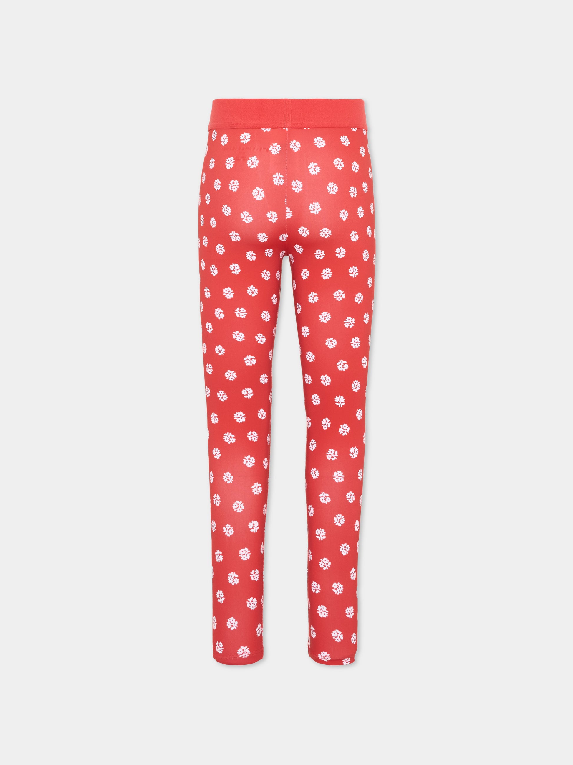 Leggings rossi per bambina con fiori,Stella Mccartney Kids,TZ6A00 Z3876 411BC