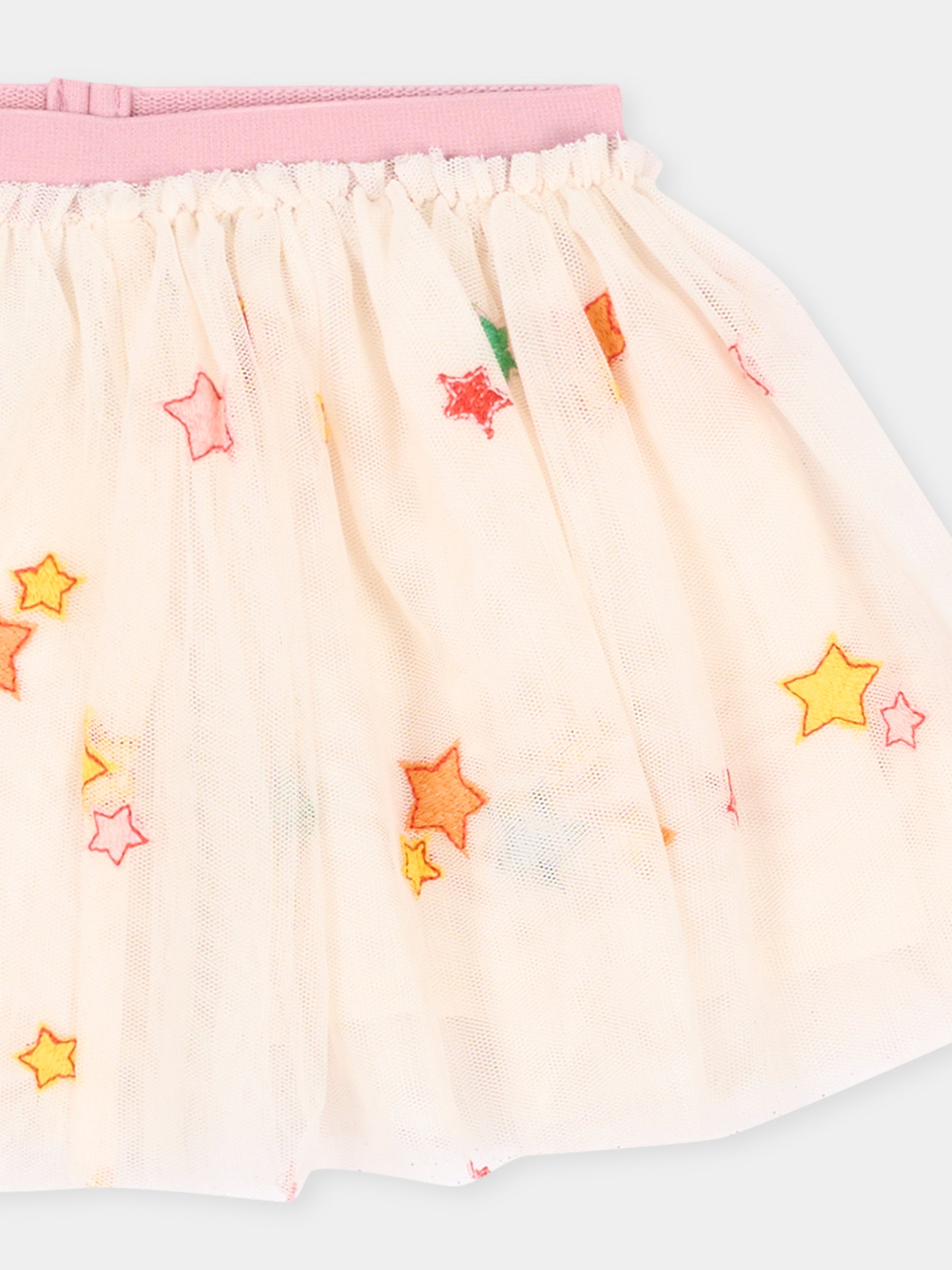 Gonna elegante avorio per neonata con stelle,Stella Mccartney Kids,TZ7001 Z3867 189MC