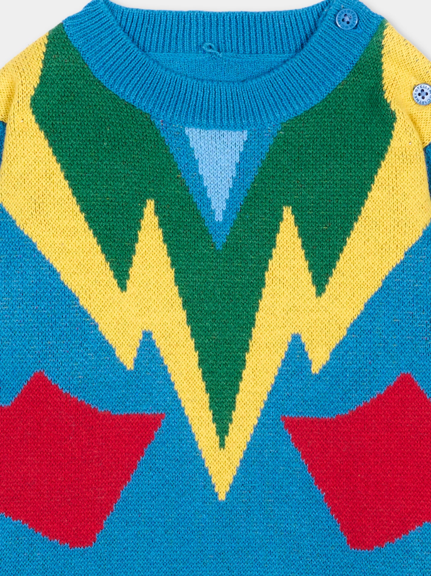 Maglione multicolor per neonato con fulmini,Stella Mccartney Kids,TZ9300 Z3622 999