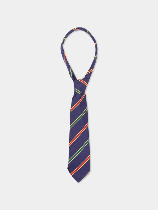 Cravatta blu per bambino a righe,Etro,GZ0Q04 P0622 617VE