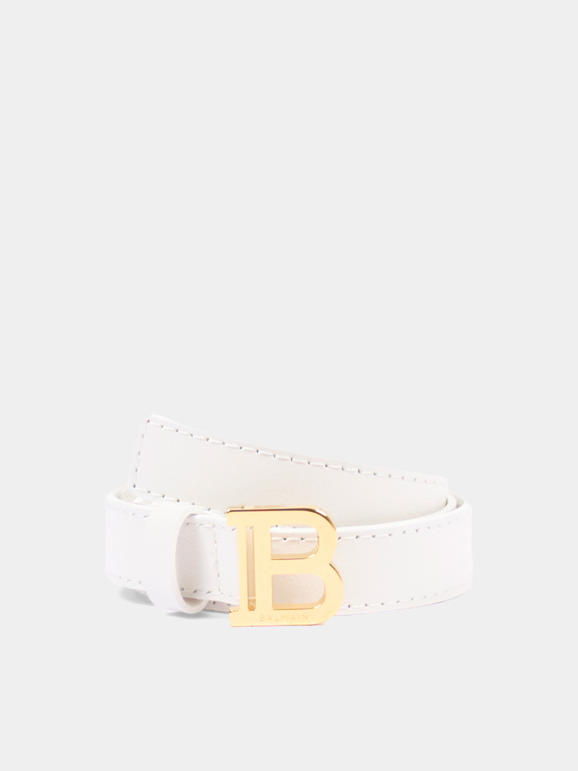 Cintura bianca per bambina con logo,Balmain Kids,BY0C01 Z1371 100OR