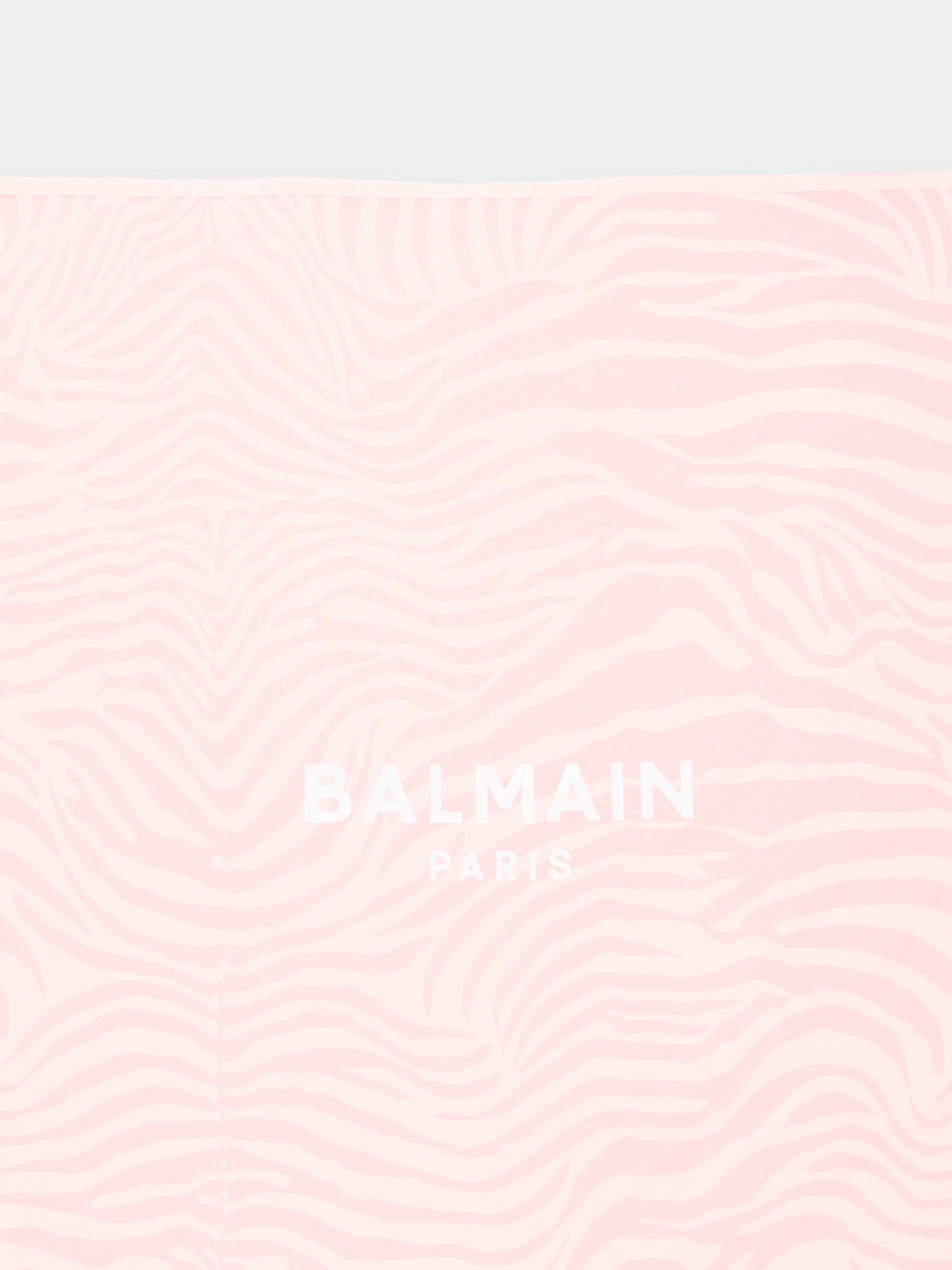 Coperte rosa per neonata con logo,Balmain Kids,BZ0020 Z4119 508RS