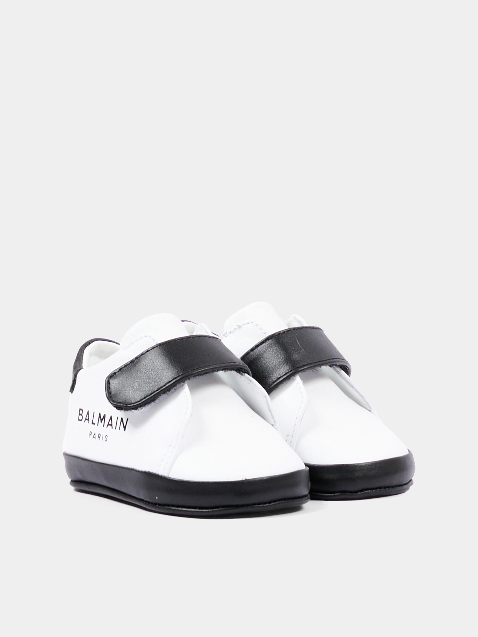 Sneakers bianche per neonato con logo,Balmain Kids,BZ0336 Y0051 100NE